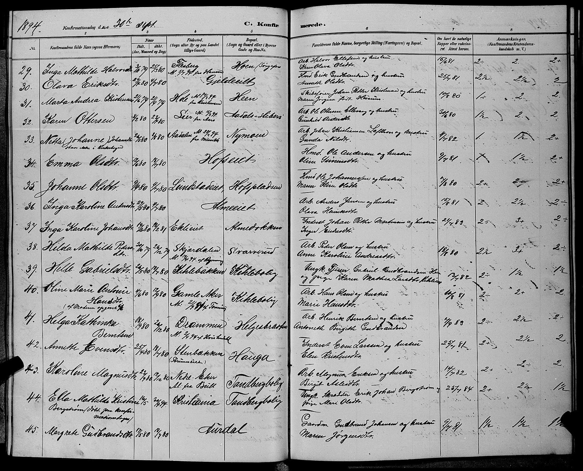 Hønefoss kirkebøker, AV/SAKO-A-609/G/Ga/L0002: Parish register (copy) no. 2, 1888-1904