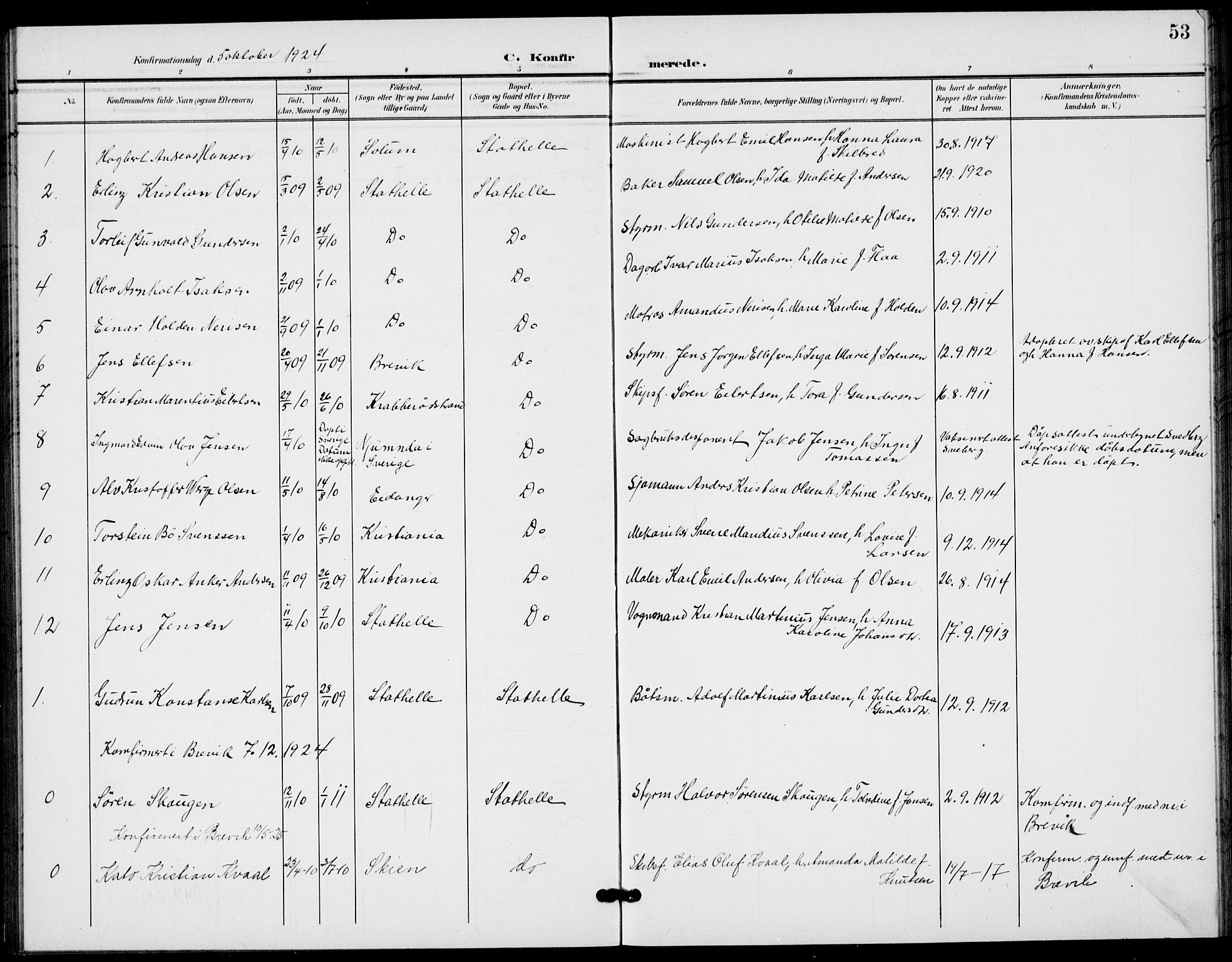 Bamble kirkebøker, AV/SAKO-A-253/G/Gb/L0002: Parish register (copy) no. II 2, 1900-1925, p. 53