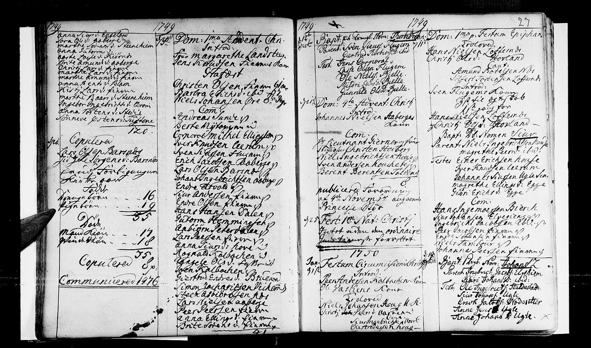 Sogndal sokneprestembete, SAB/A-81301/H/Haa/Haaa/L0003: Parish register (official) no. A 3, 1747-1768, p. 27