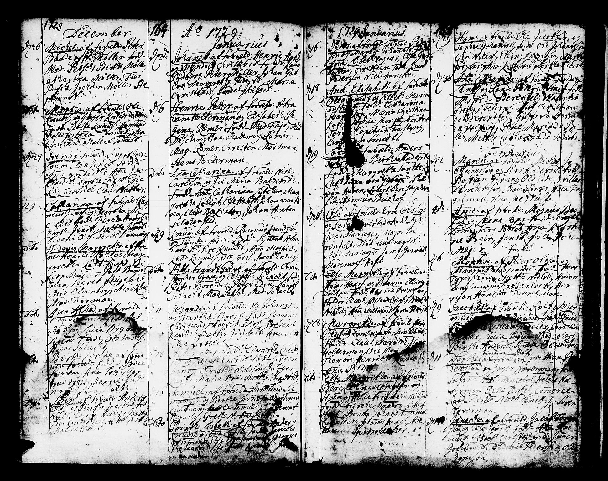 Domkirken sokneprestembete, SAB/A-74801/H/Haa/L0001: Parish register (official) no. A 1, 1719-1732, p. 164-165