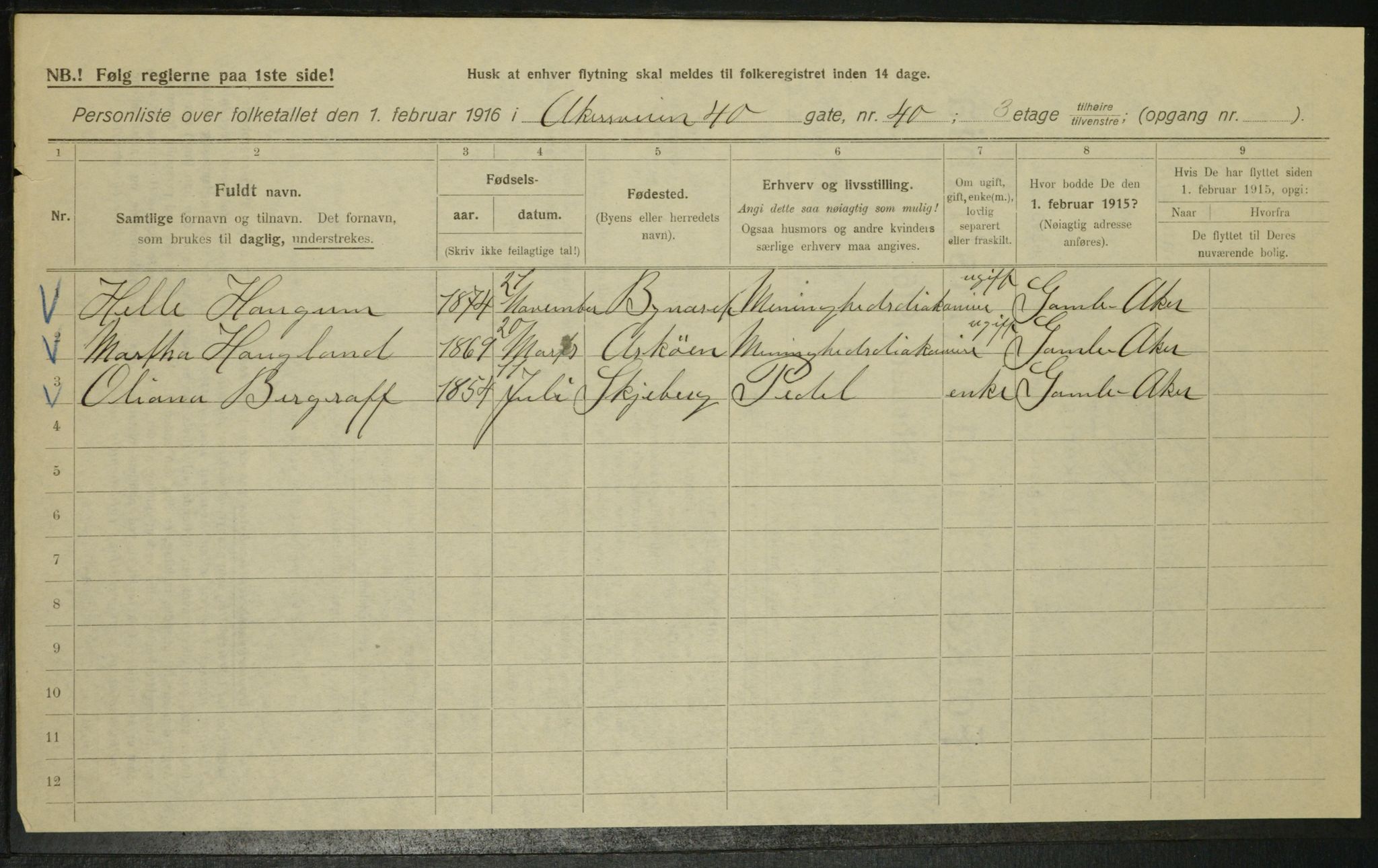 OBA, Municipal Census 1916 for Kristiania, 1916, p. 966