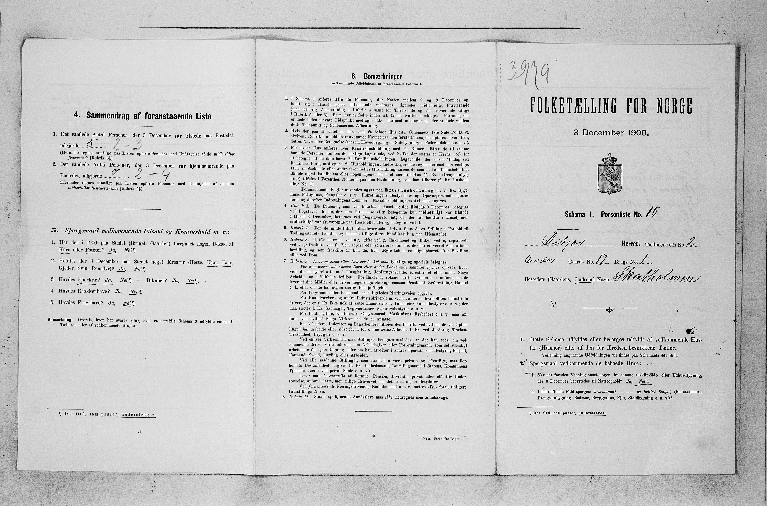 SAB, 1900 census for Fitjar, 1900, p. 254