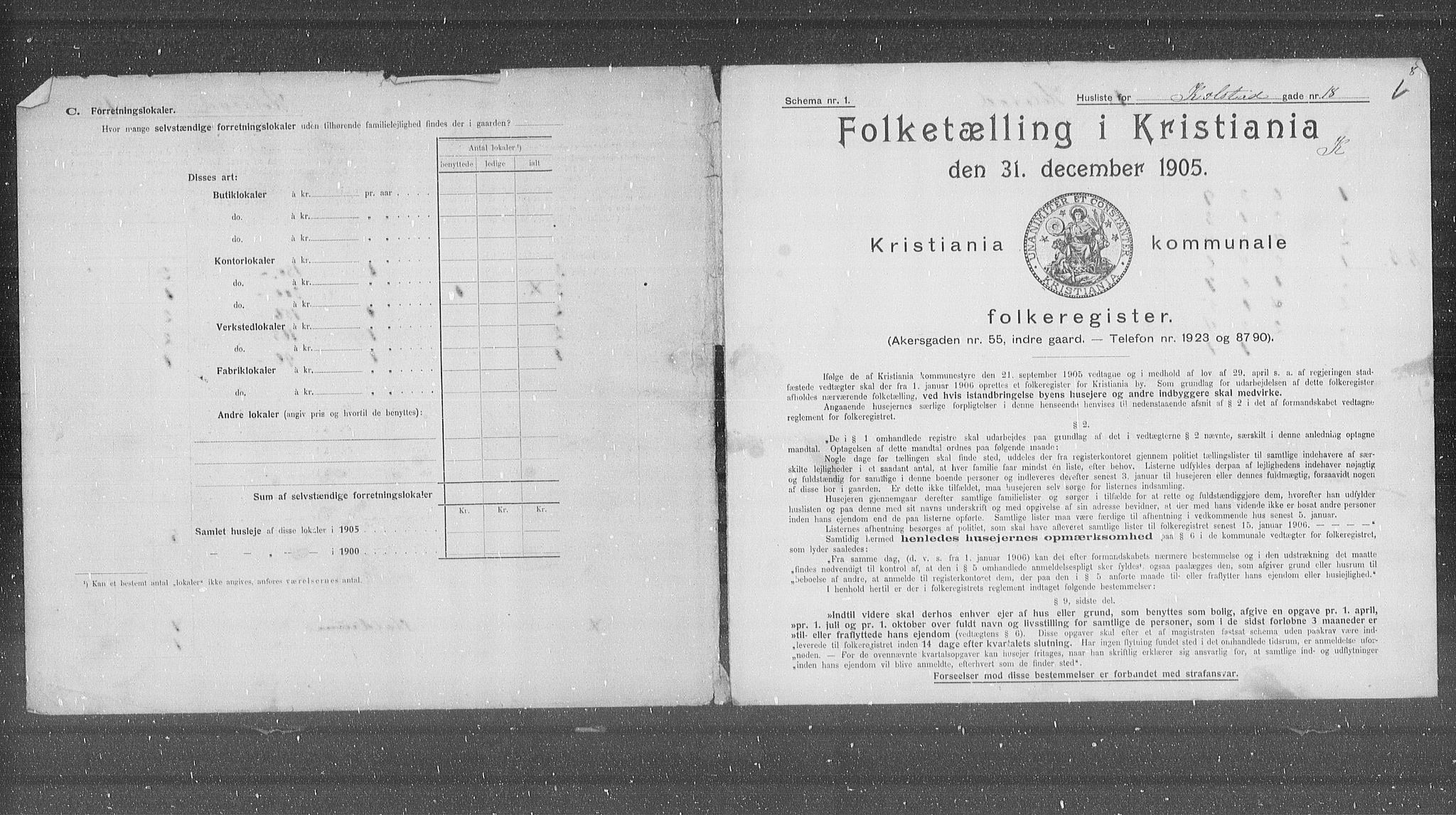 OBA, Municipal Census 1905 for Kristiania, 1905, p. 27600