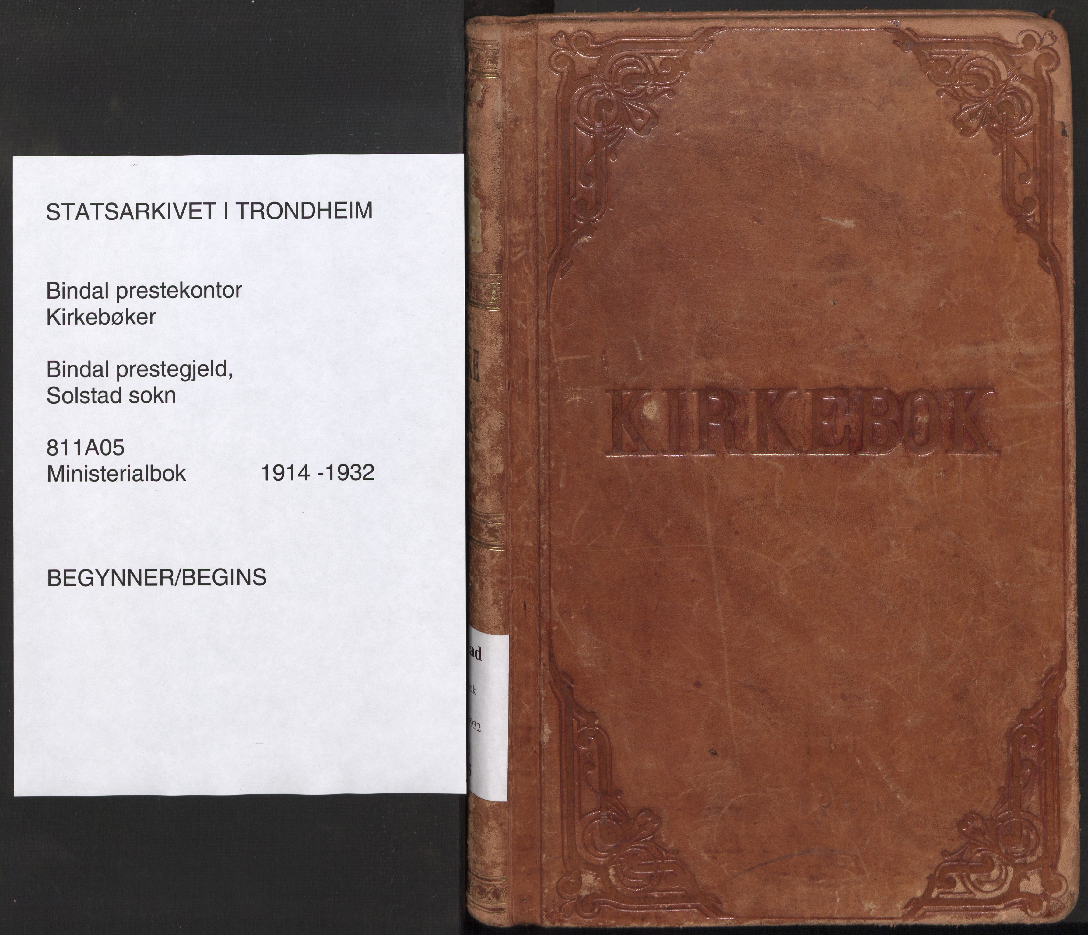 Ministerialprotokoller, klokkerbøker og fødselsregistre - Nordland, SAT/A-1459/811/L0168: Parish register (official) no. 811A05, 1914-1932