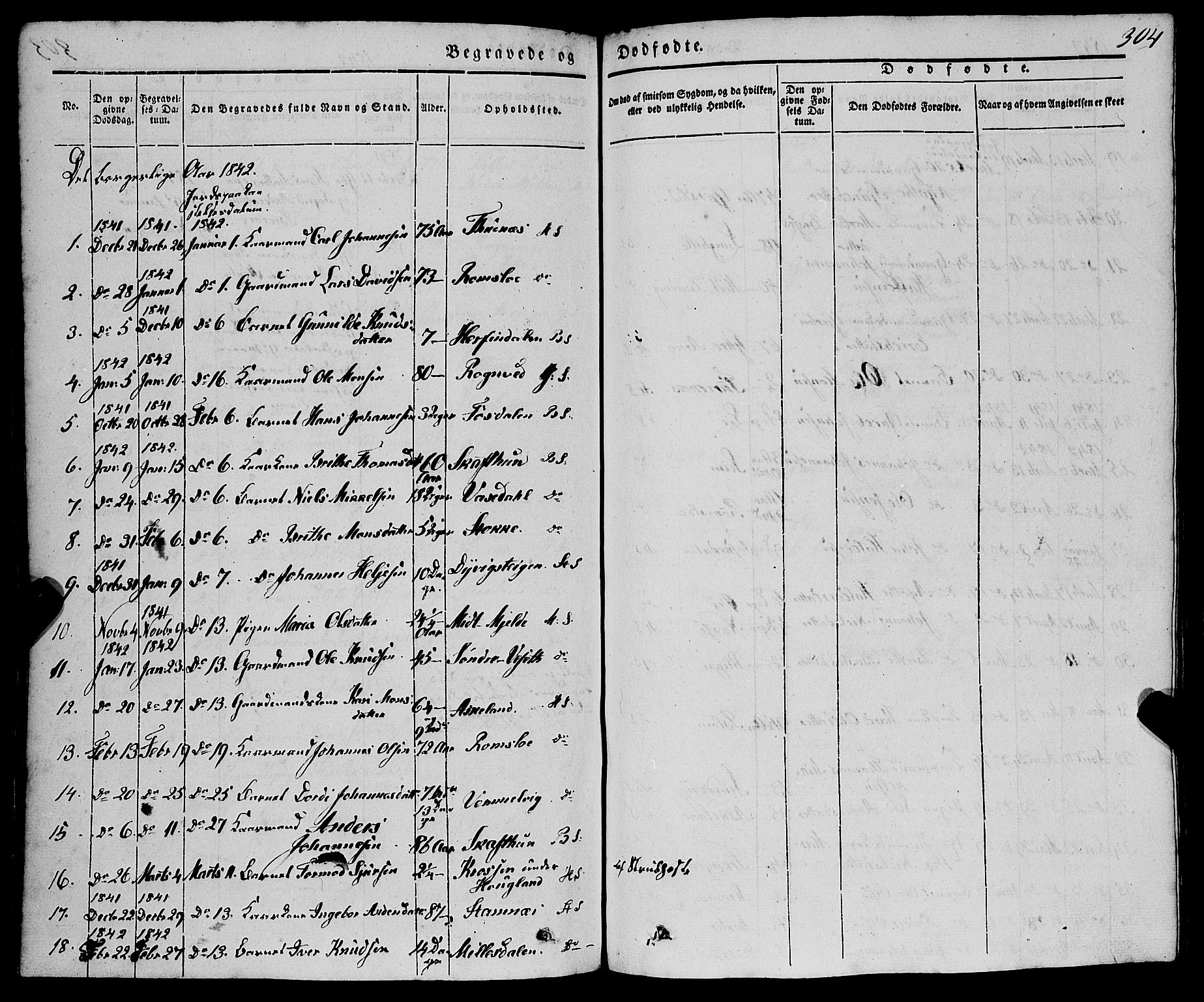 Haus sokneprestembete, AV/SAB-A-75601/H/Haa: Parish register (official) no. A 15, 1838-1847, p. 304