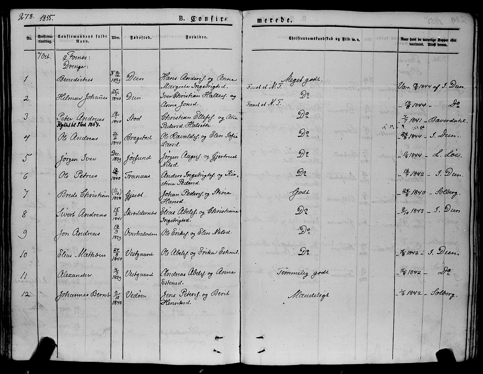 Ministerialprotokoller, klokkerbøker og fødselsregistre - Nord-Trøndelag, AV/SAT-A-1458/773/L0614: Parish register (official) no. 773A05, 1831-1856, p. 278