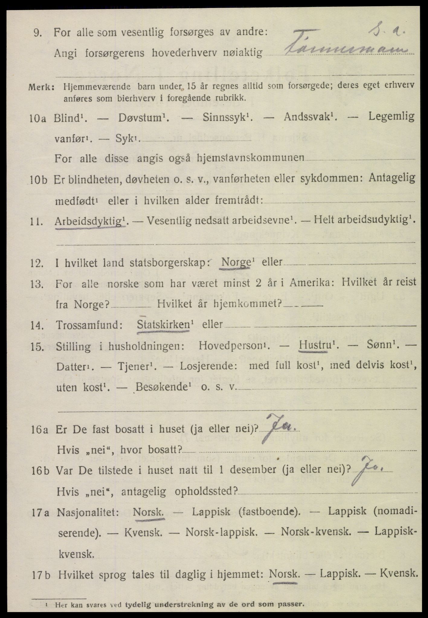 SAT, 1920 census for Verran, 1920, p. 1065