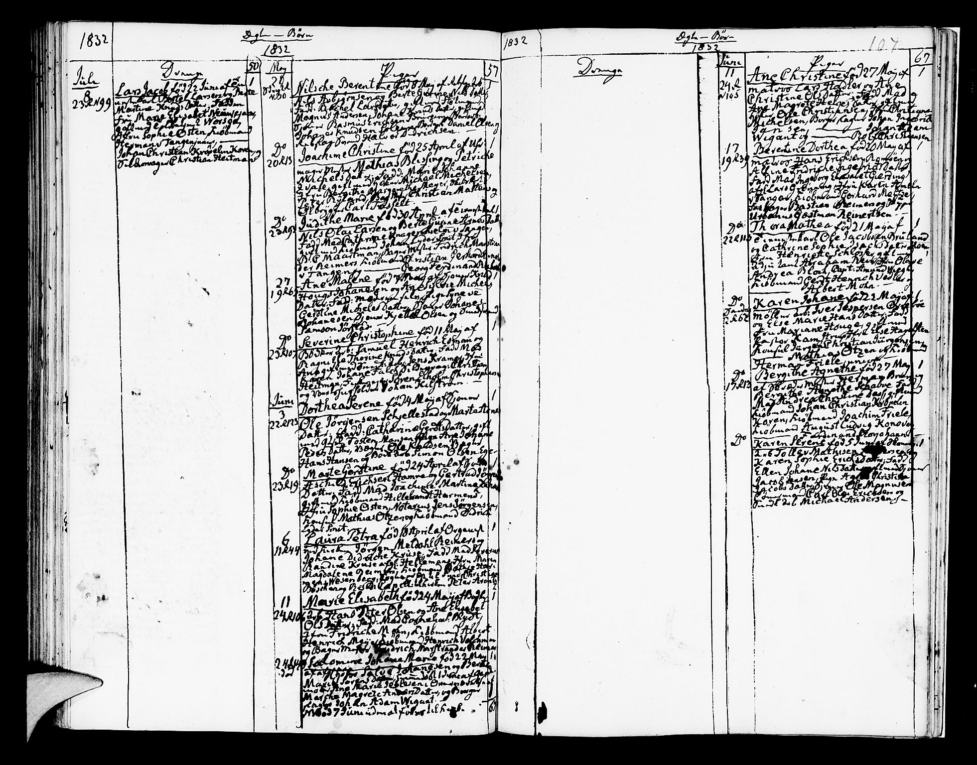 Korskirken sokneprestembete, AV/SAB-A-76101/H/Hab: Parish register (copy) no. A 4, 1820-1832, p. 107