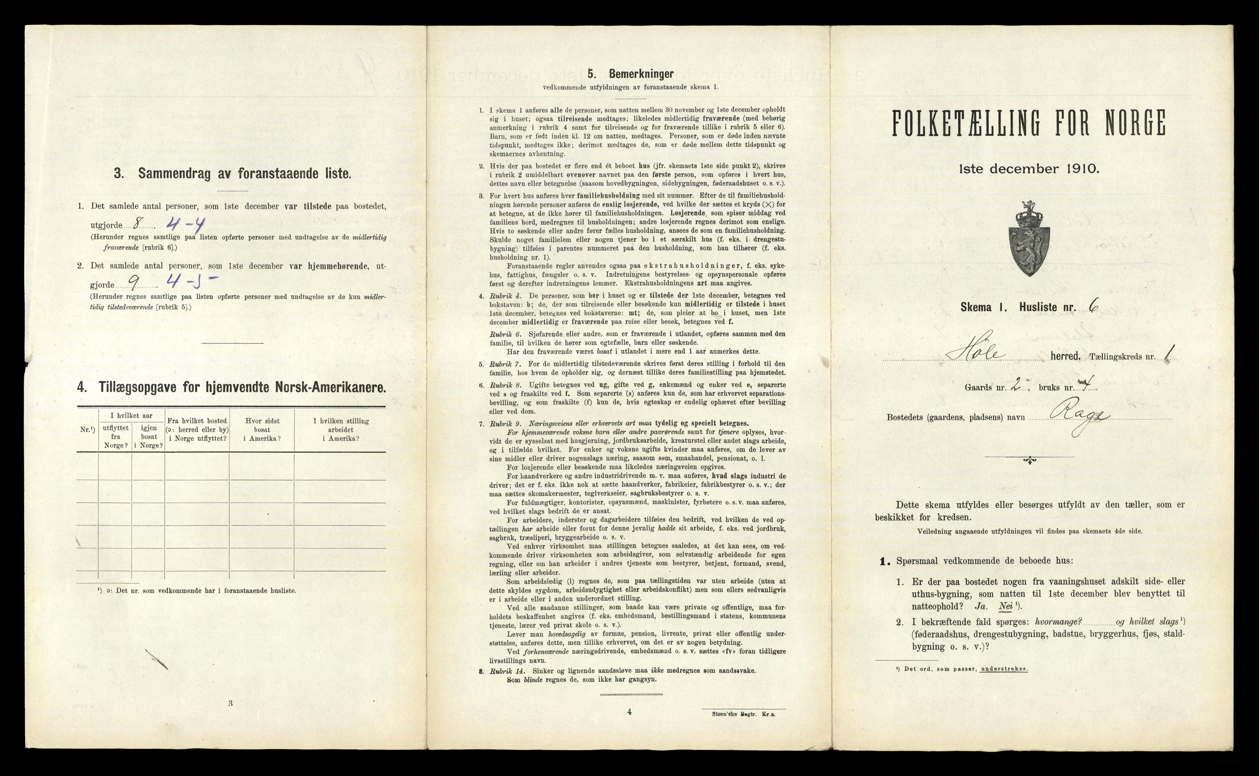 RA, 1910 census for Høle, 1910, p. 42