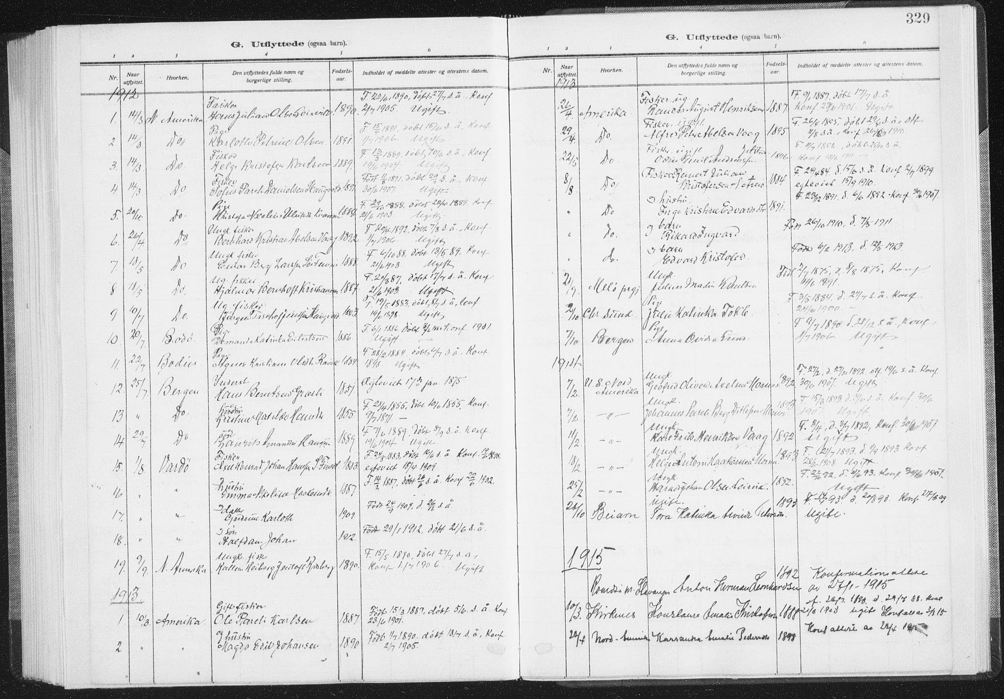 Ministerialprotokoller, klokkerbøker og fødselsregistre - Nordland, SAT/A-1459/805/L0104: Parish register (official) no. 805A09, 1909-1926, p. 329