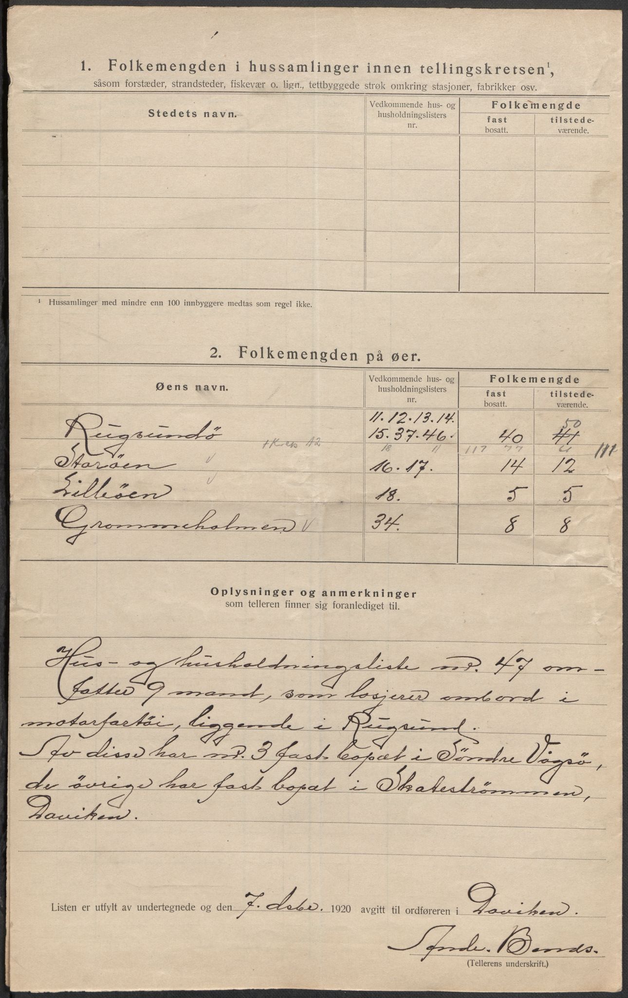 SAB, 1920 census for Davik, 1920, p. 31