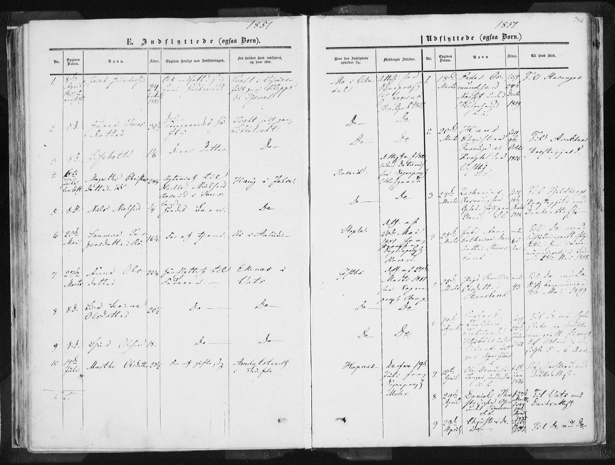 Vikedal sokneprestkontor, SAST/A-101840/01/IV: Parish register (official) no. A 6.2, 1851-1867, p. 386