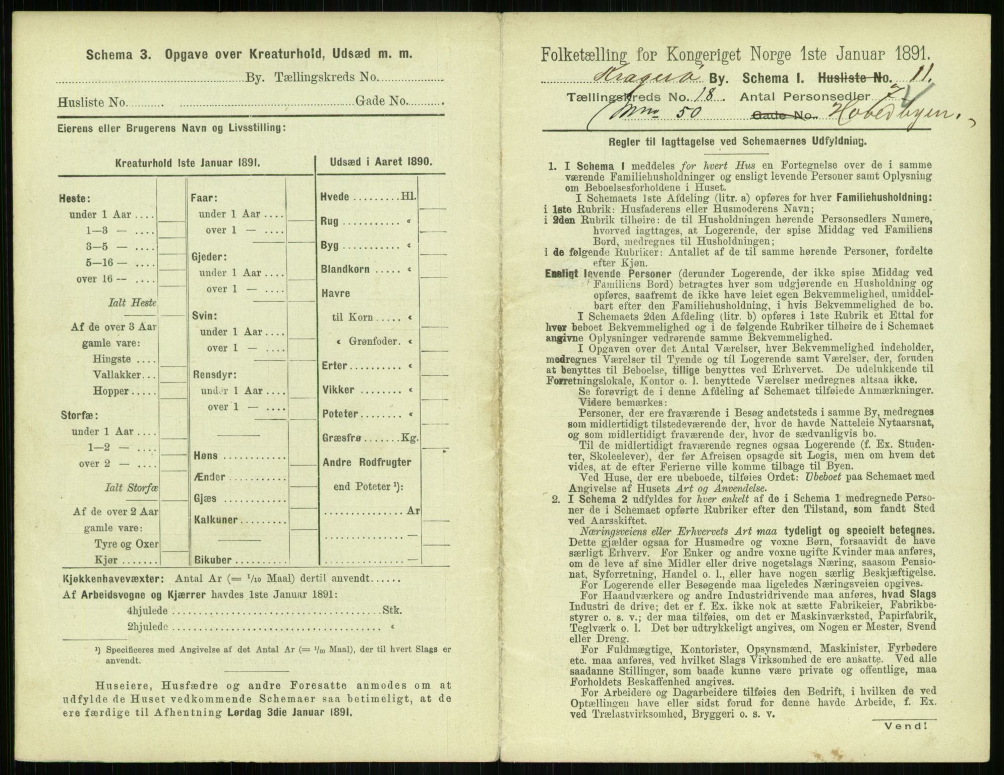RA, 1891 census for 0801 Kragerø, 1891, p. 788