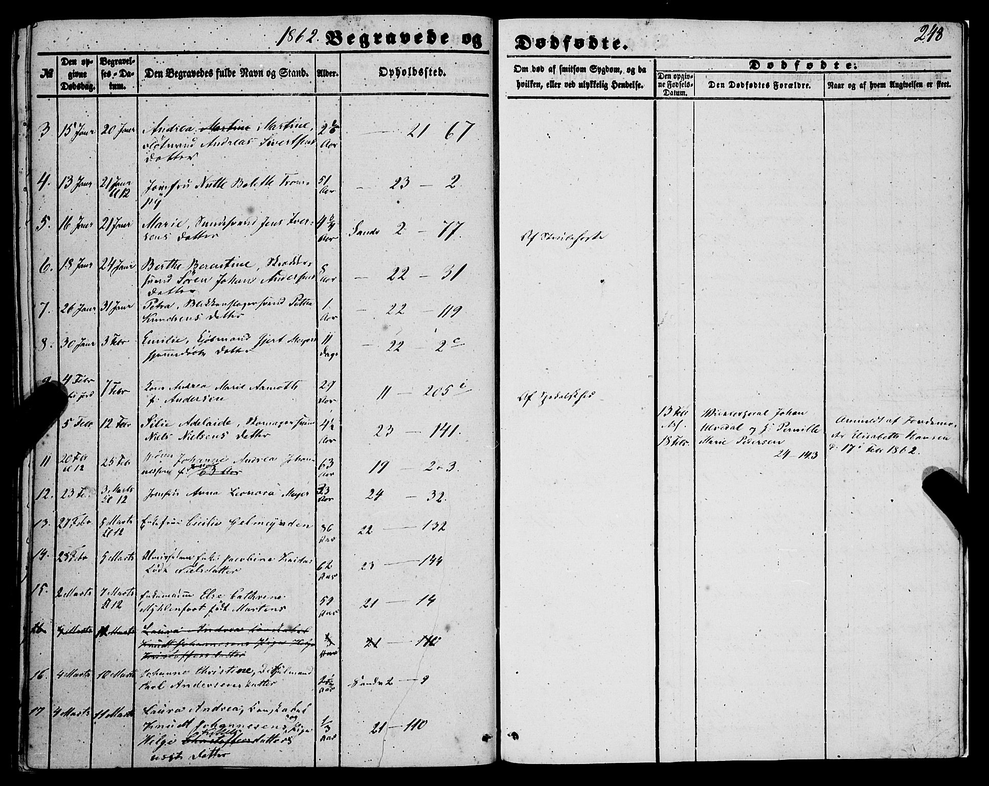 Korskirken sokneprestembete, SAB/A-76101/H/Haa: Parish register (official) no. E 2, 1848-1862, p. 248