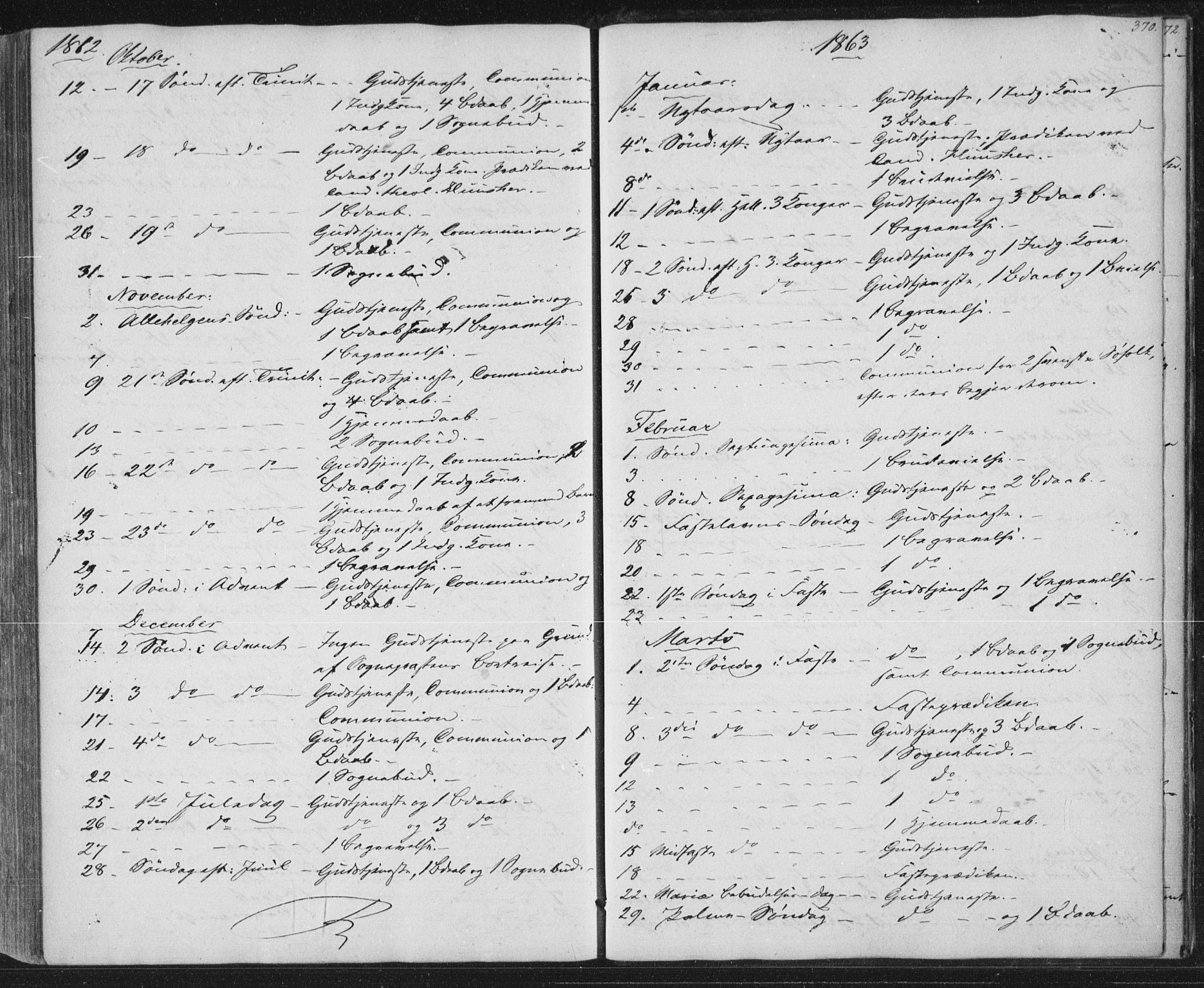 Brevik kirkebøker, SAKO/A-255/F/Fa/L0005: Parish register (official) no. 5, 1847-1865, p. 370