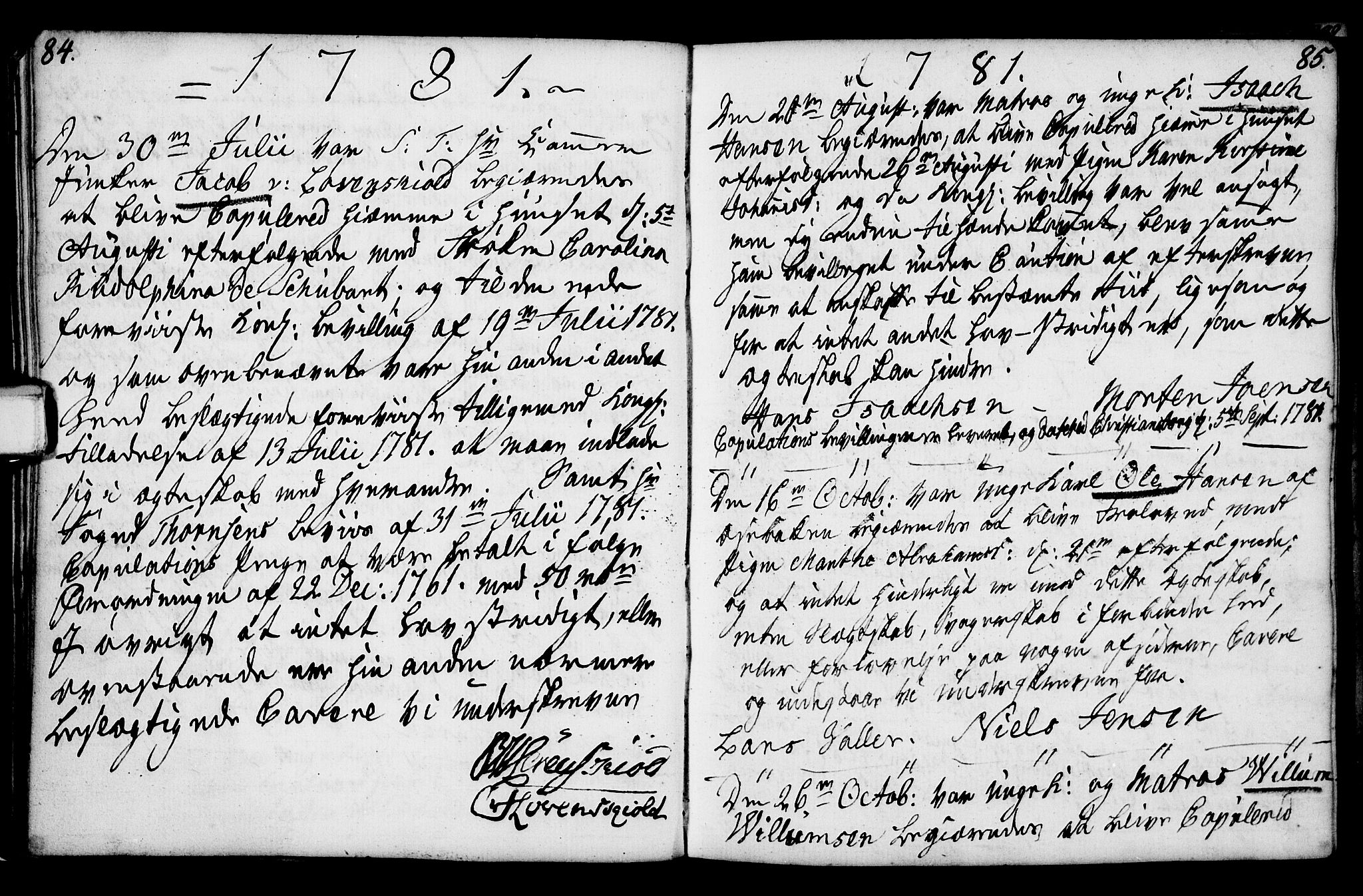 Porsgrunn kirkebøker , SAKO/A-104/F/Fa/L0003: Parish register (official) no. 3, 1764-1814, p. 84-85