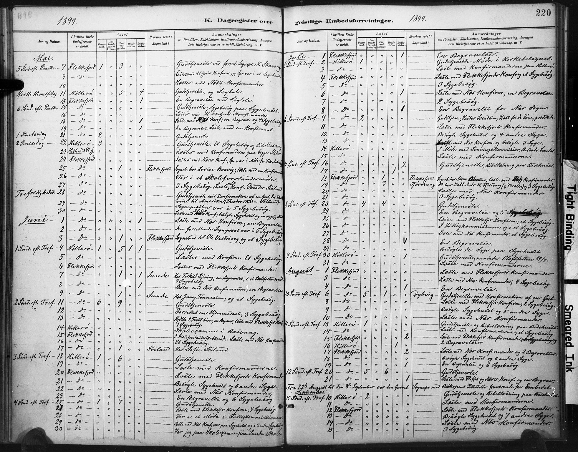 Flekkefjord sokneprestkontor, SAK/1111-0012/F/Fa/Fac/L0008: Parish register (official) no. A 8, 1885-1898, p. 220