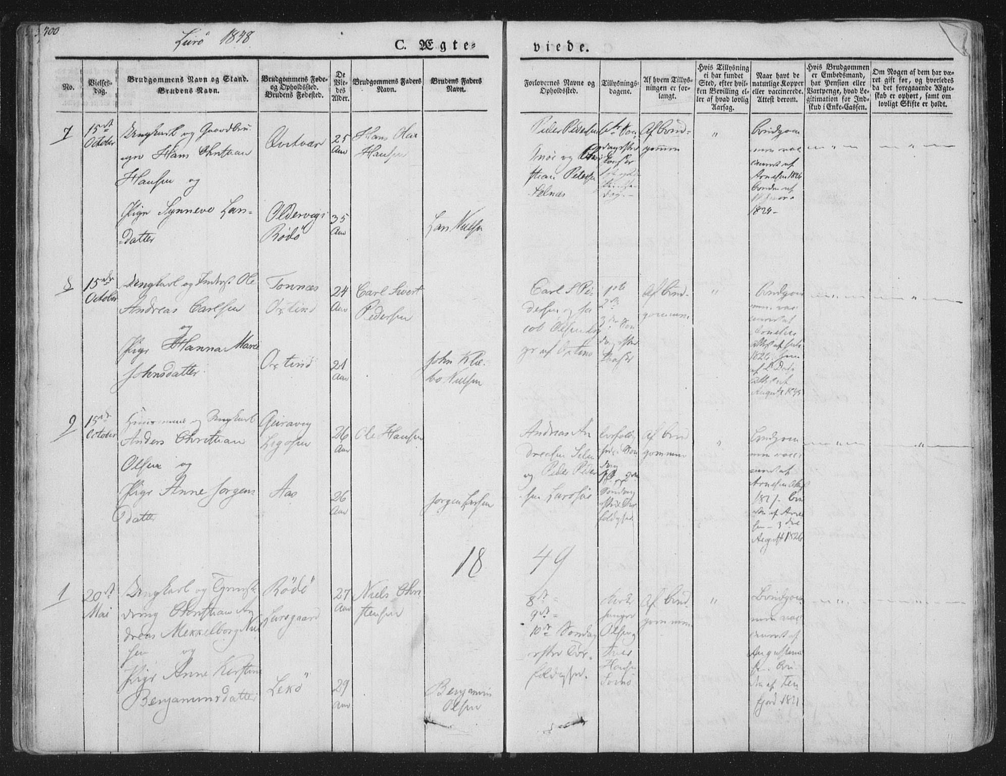 Ministerialprotokoller, klokkerbøker og fødselsregistre - Nordland, AV/SAT-A-1459/839/L0566: Parish register (official) no. 839A03, 1825-1862, p. 400