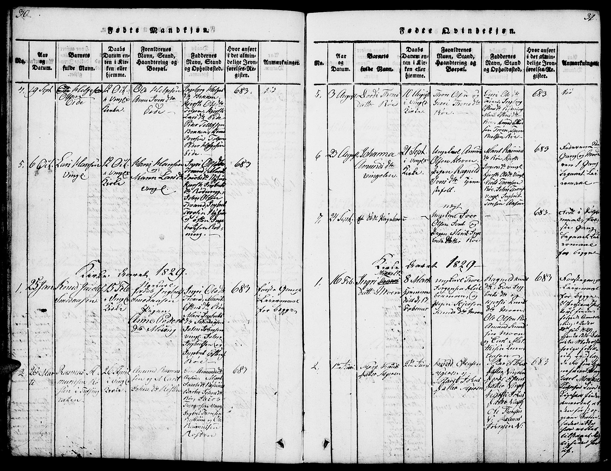 Tolga prestekontor, SAH/PREST-062/L/L0003: Parish register (copy) no. 3, 1815-1862, p. 30-31