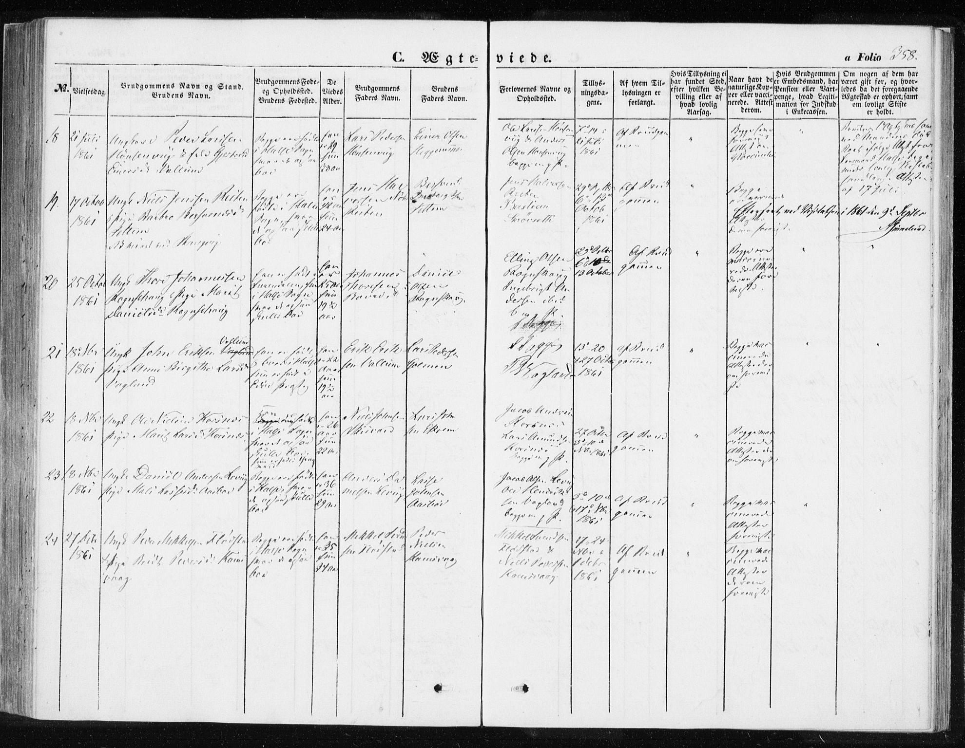 Ministerialprotokoller, klokkerbøker og fødselsregistre - Møre og Romsdal, SAT/A-1454/576/L0883: Parish register (official) no. 576A01, 1849-1865, p. 358