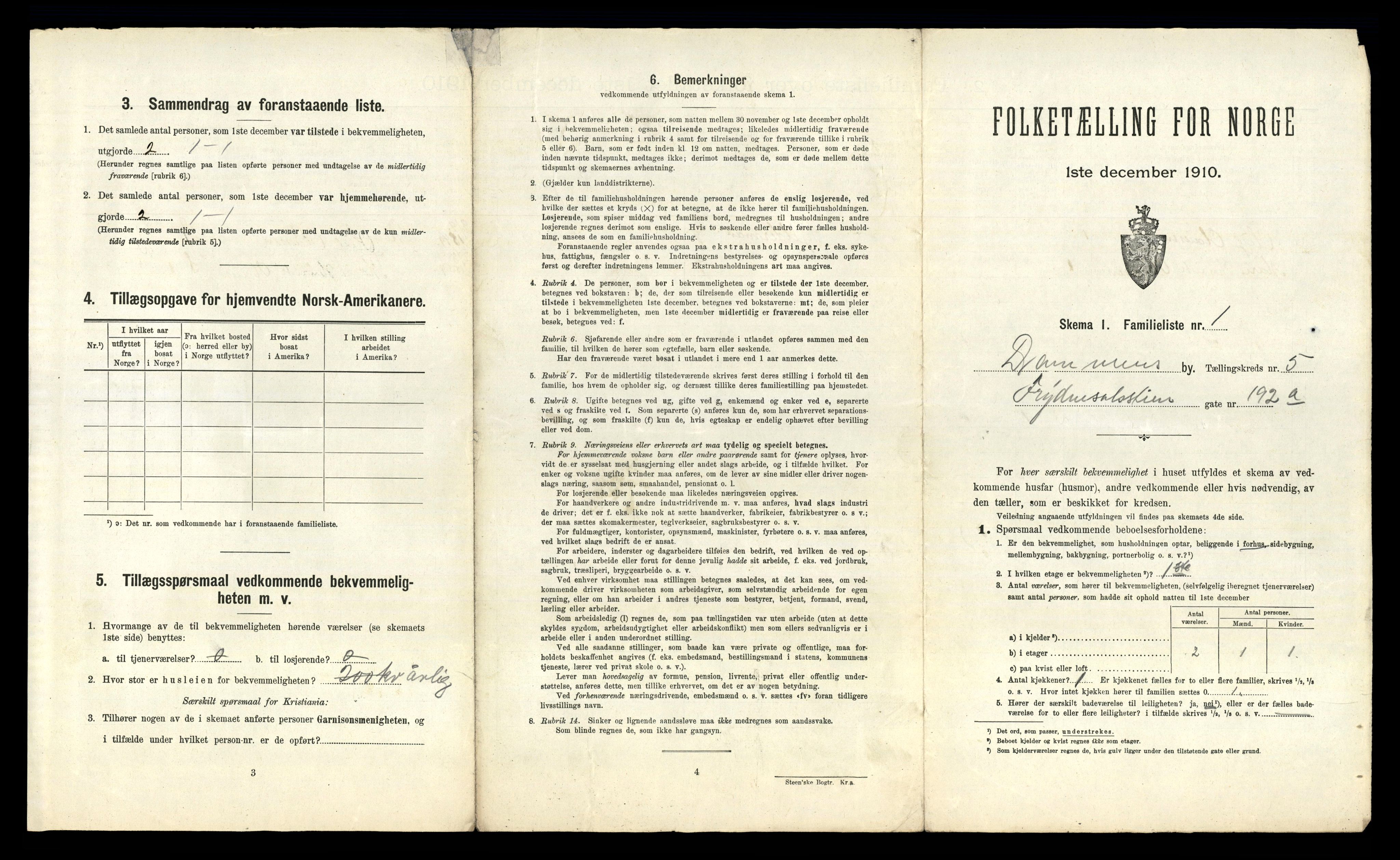 RA, 1910 census for Drammen, 1910, p. 3916