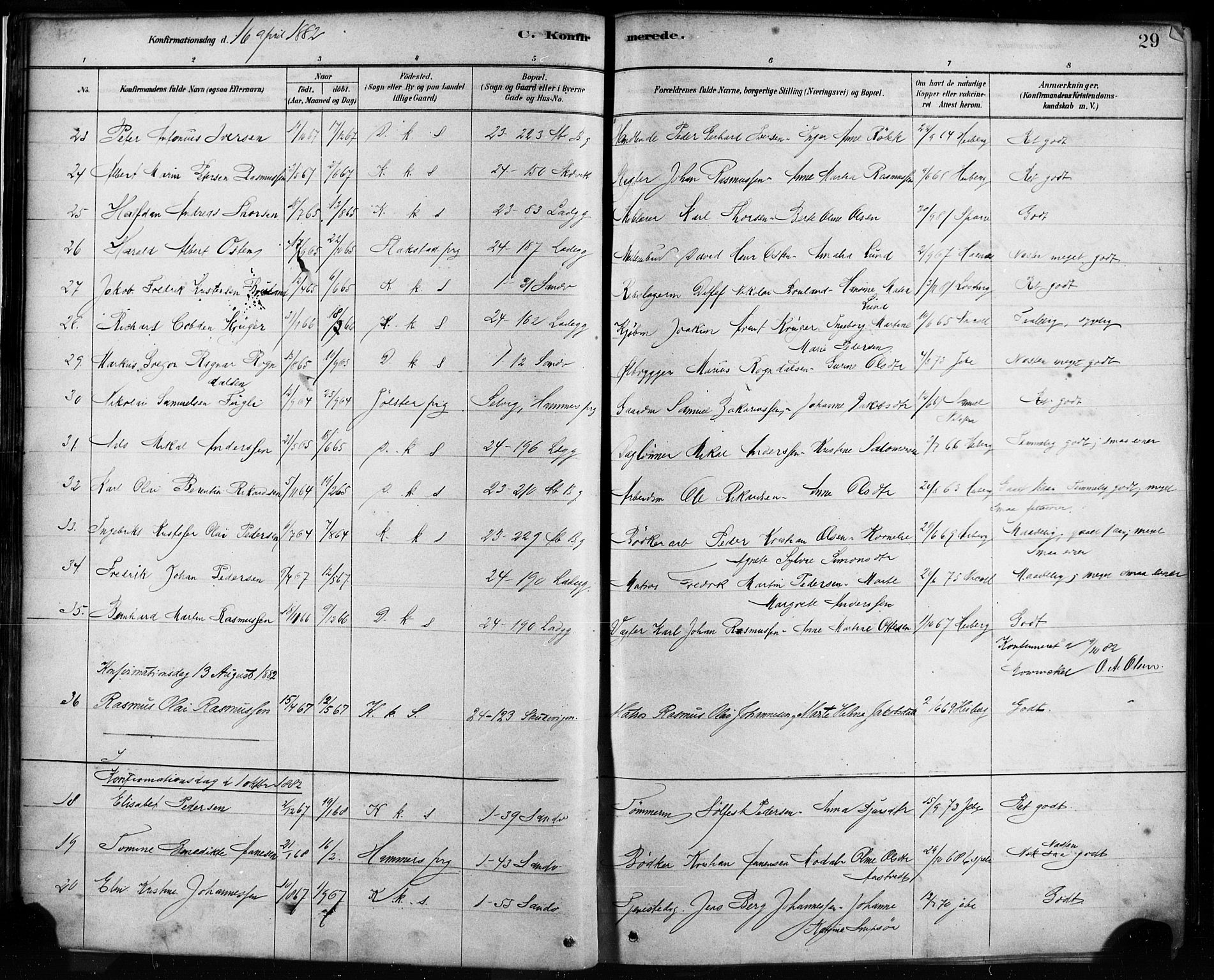 Sandviken Sokneprestembete, SAB/A-77601/H/Ha/L0002: Parish register (official) no. A 2, 1878-1896, p. 29