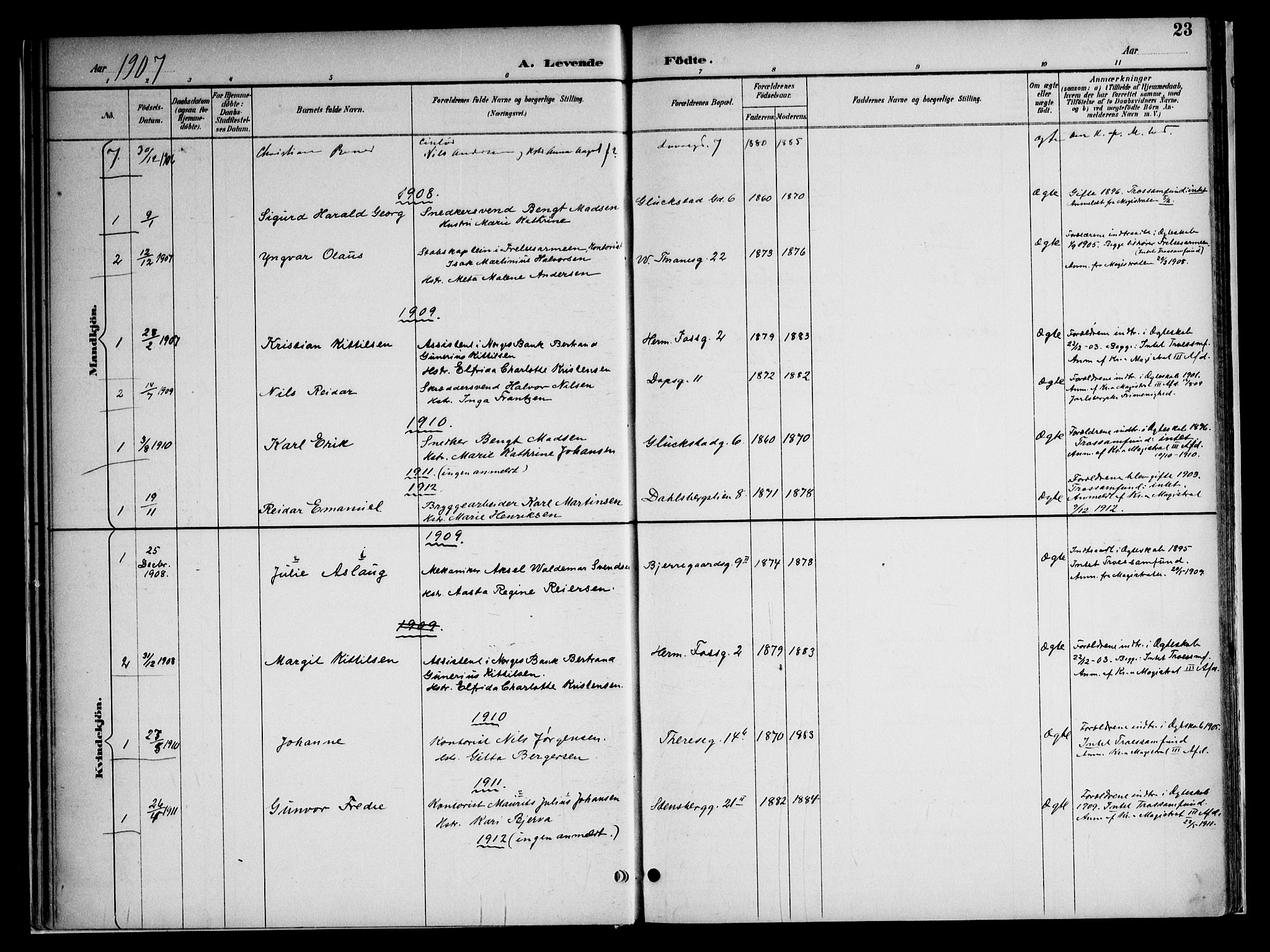 Gamle Aker prestekontor Kirkebøker, AV/SAO-A-10617a/F/L0010: Parish register (official) no. 10, 1892-1960, p. 23