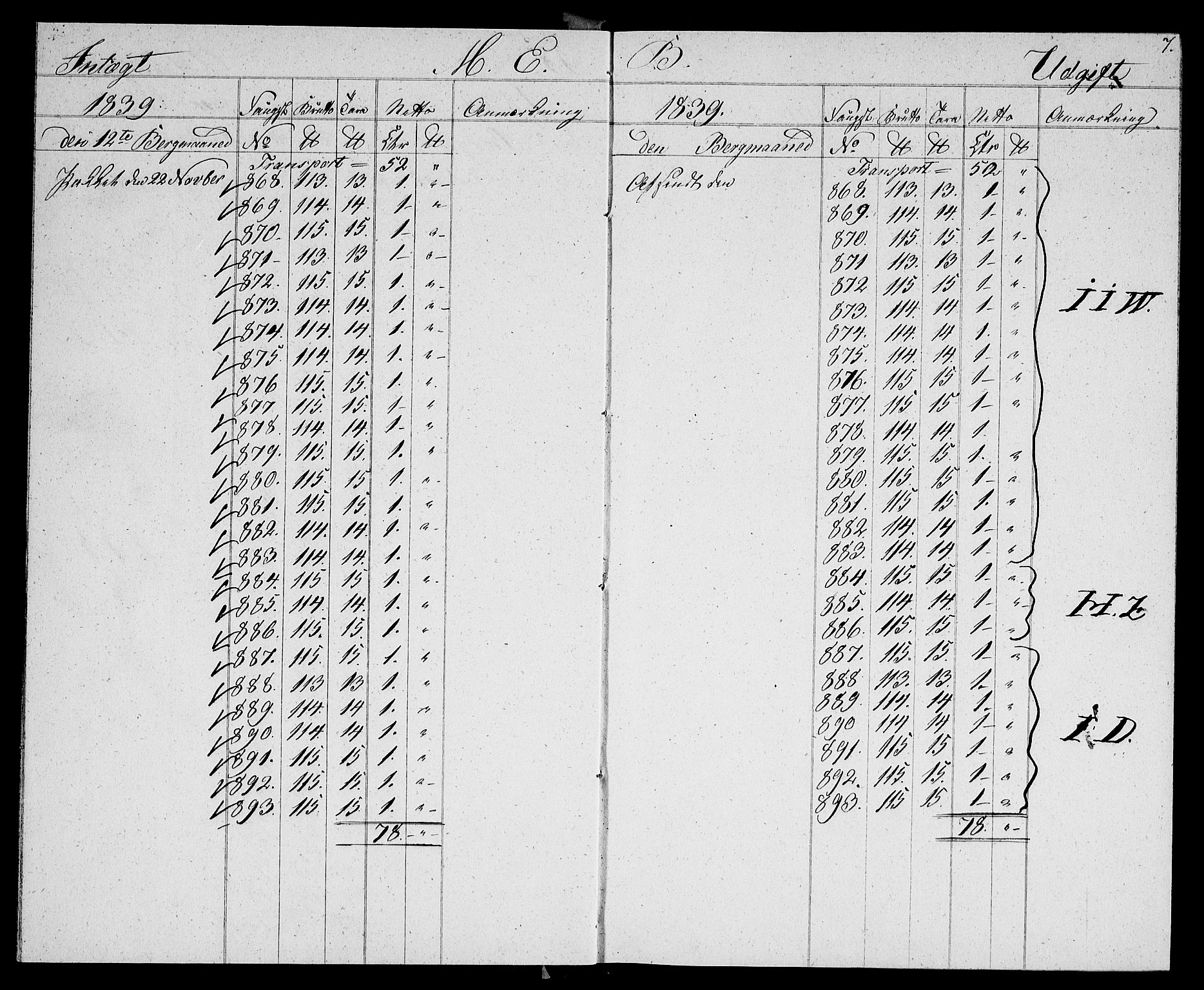 Modums Blaafarveværk, AV/RA-PA-0157/G/Gd/Gda/L0184/0001: -- / Pak-Bog Litr. B. For utgående koboltprodukter, 1837-1841, p. 6