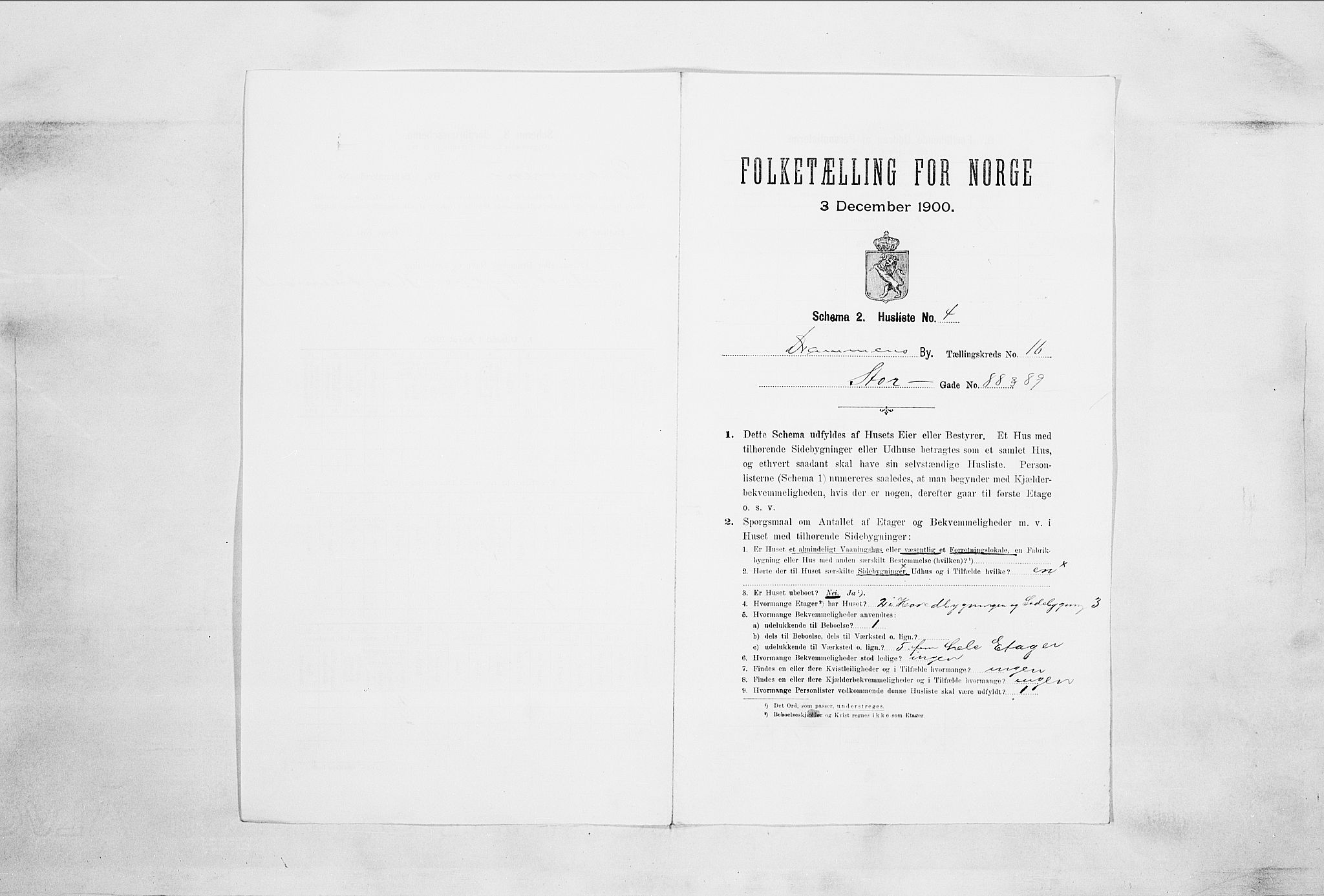 RA, 1900 census for Drammen, 1900, p. 3027