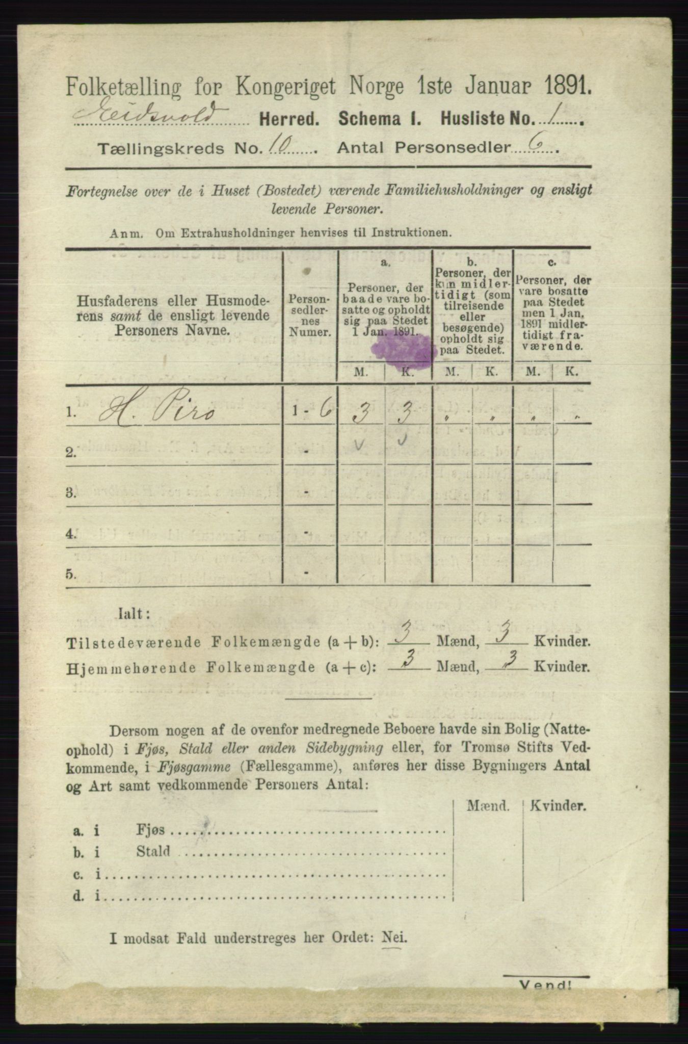 RA, 1891 census for 0237 Eidsvoll, 1891, p. 6676