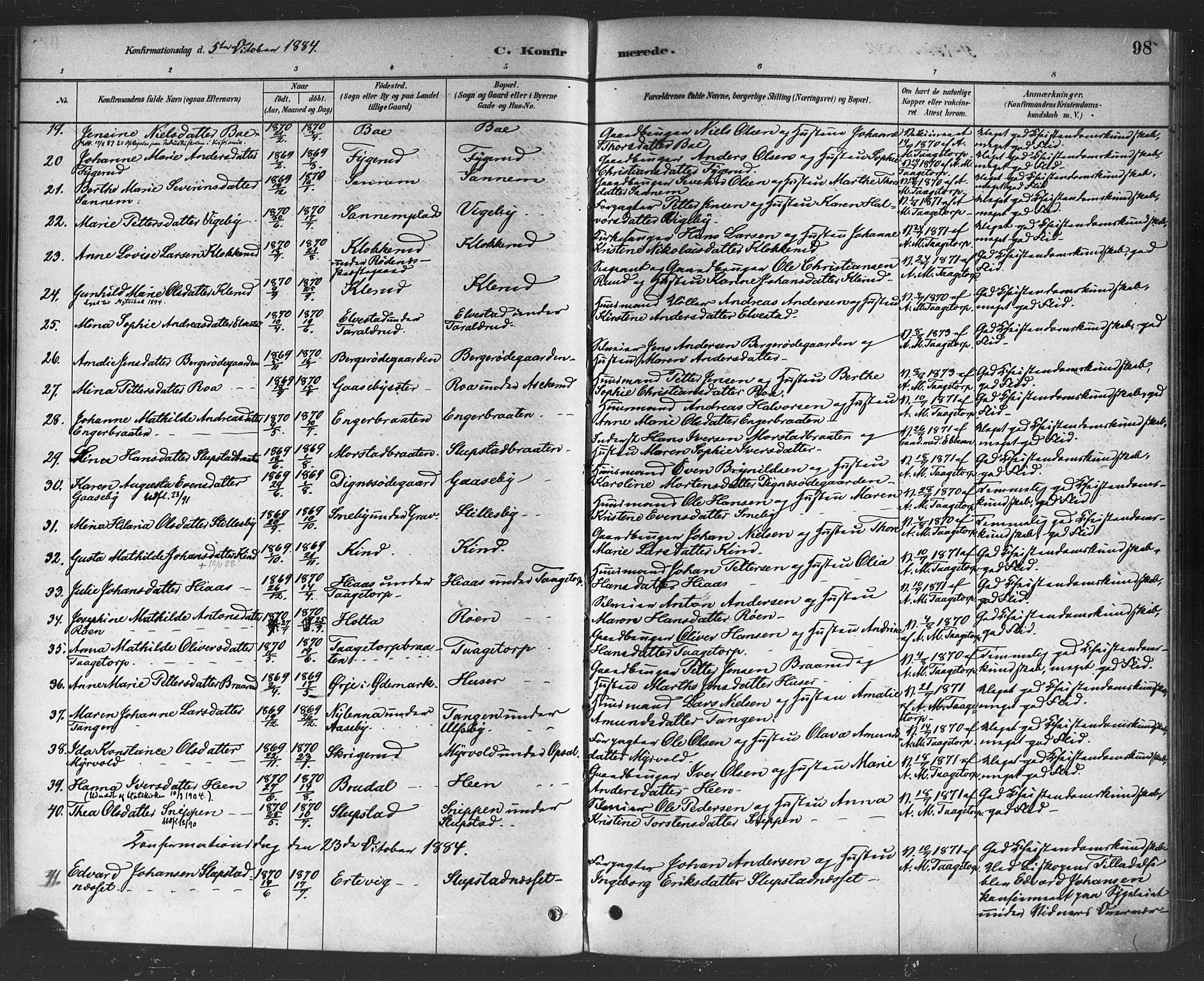 Rødenes prestekontor Kirkebøker, AV/SAO-A-2005/F/Fa/L0009: Parish register (official) no. I 9, 1880-1889, p. 98