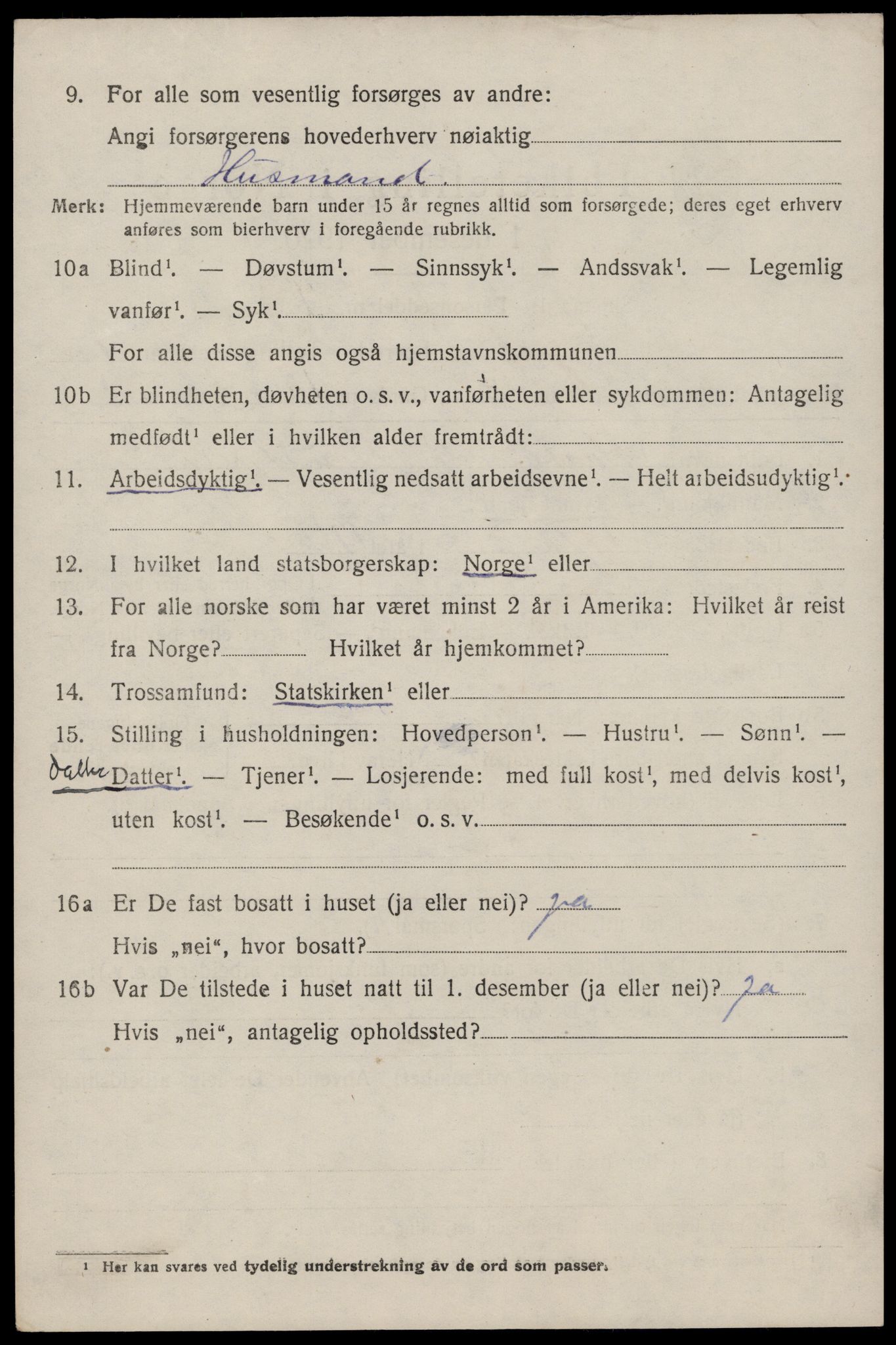 SAST, 1920 census for Jelsa, 1920, p. 815