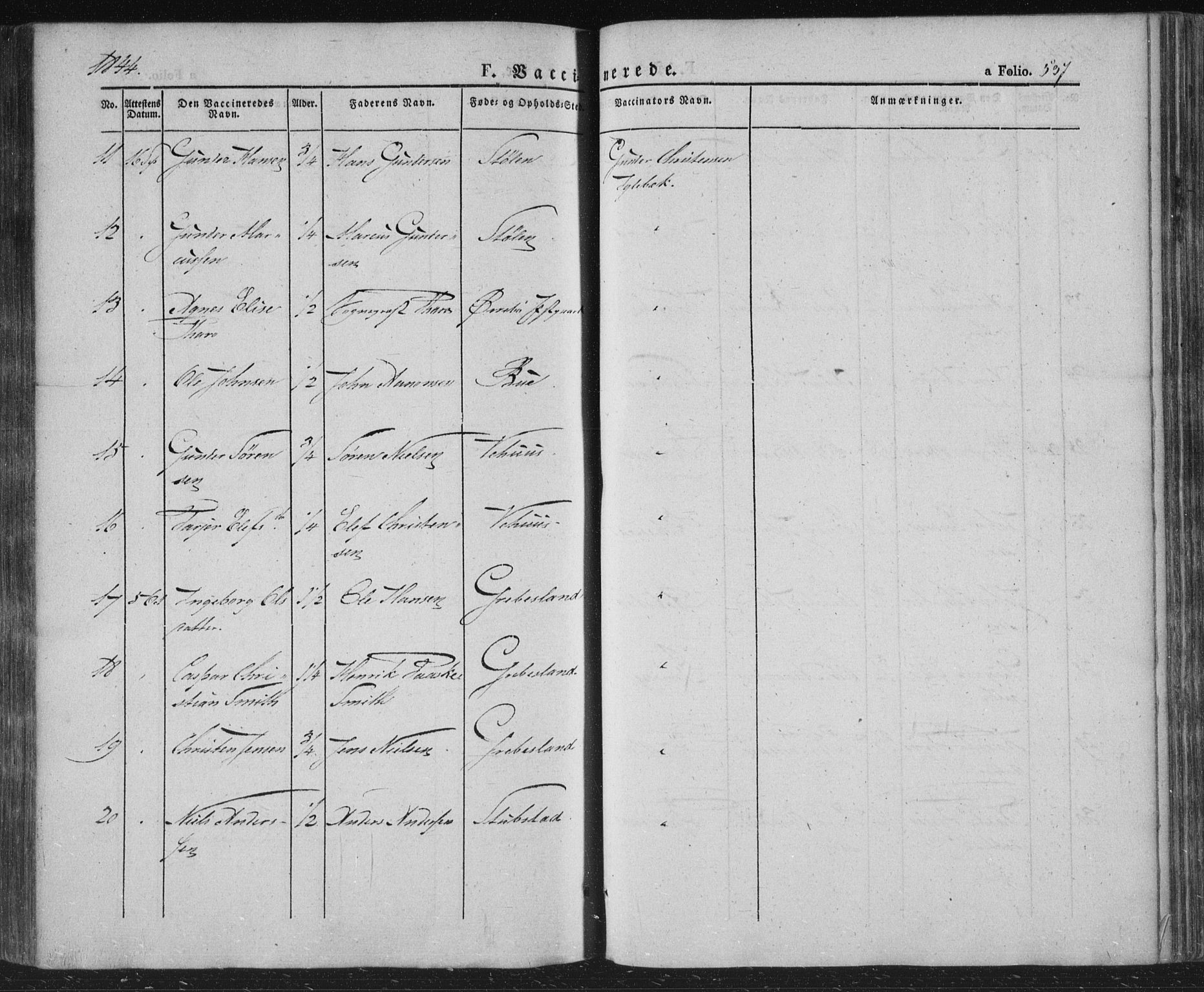 Vennesla sokneprestkontor, AV/SAK-1111-0045/Fa/Fac/L0004: Parish register (official) no. A 4, 1834-1855, p. 537