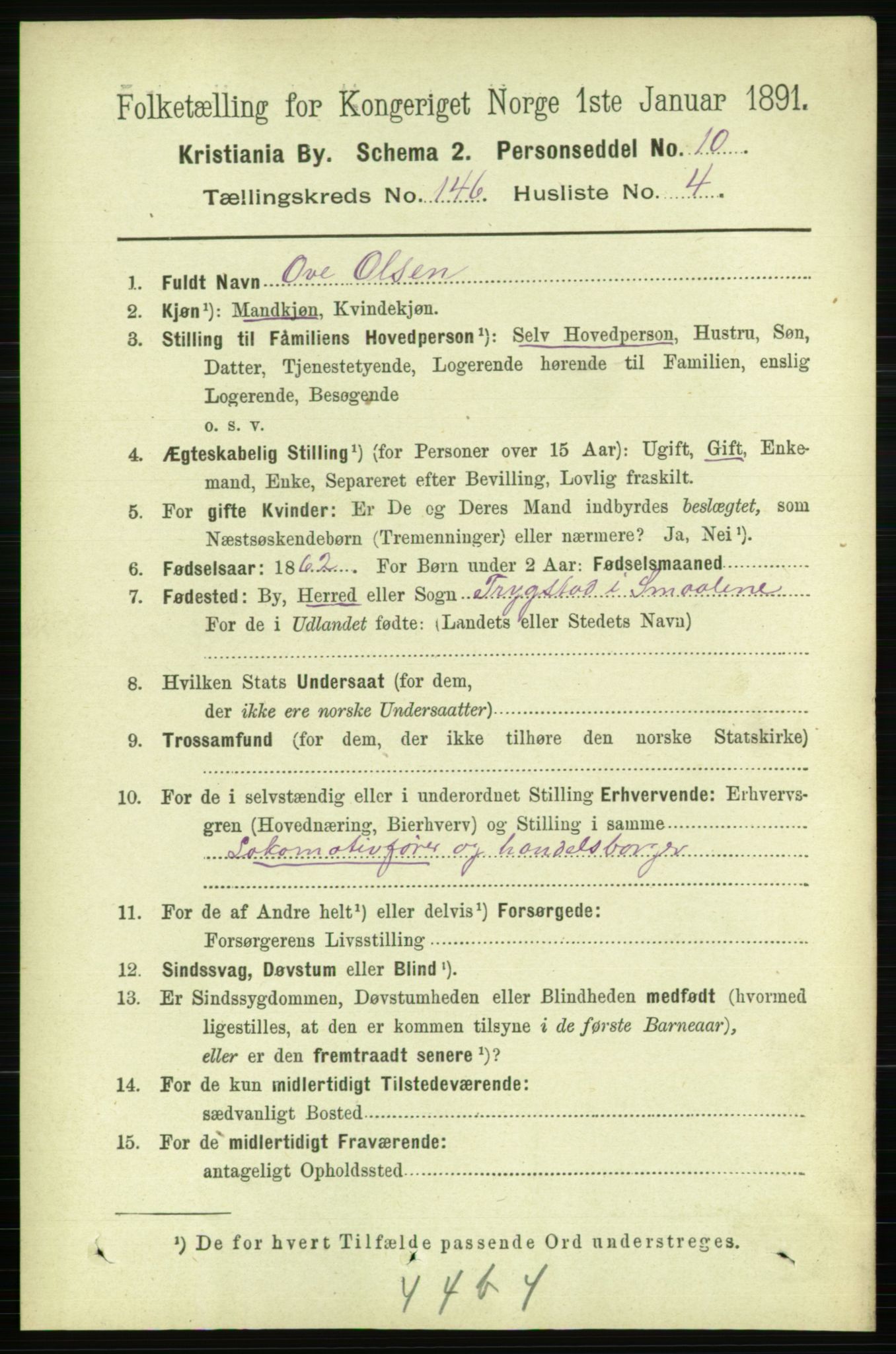 RA, 1891 census for 0301 Kristiania, 1891, p. 80705