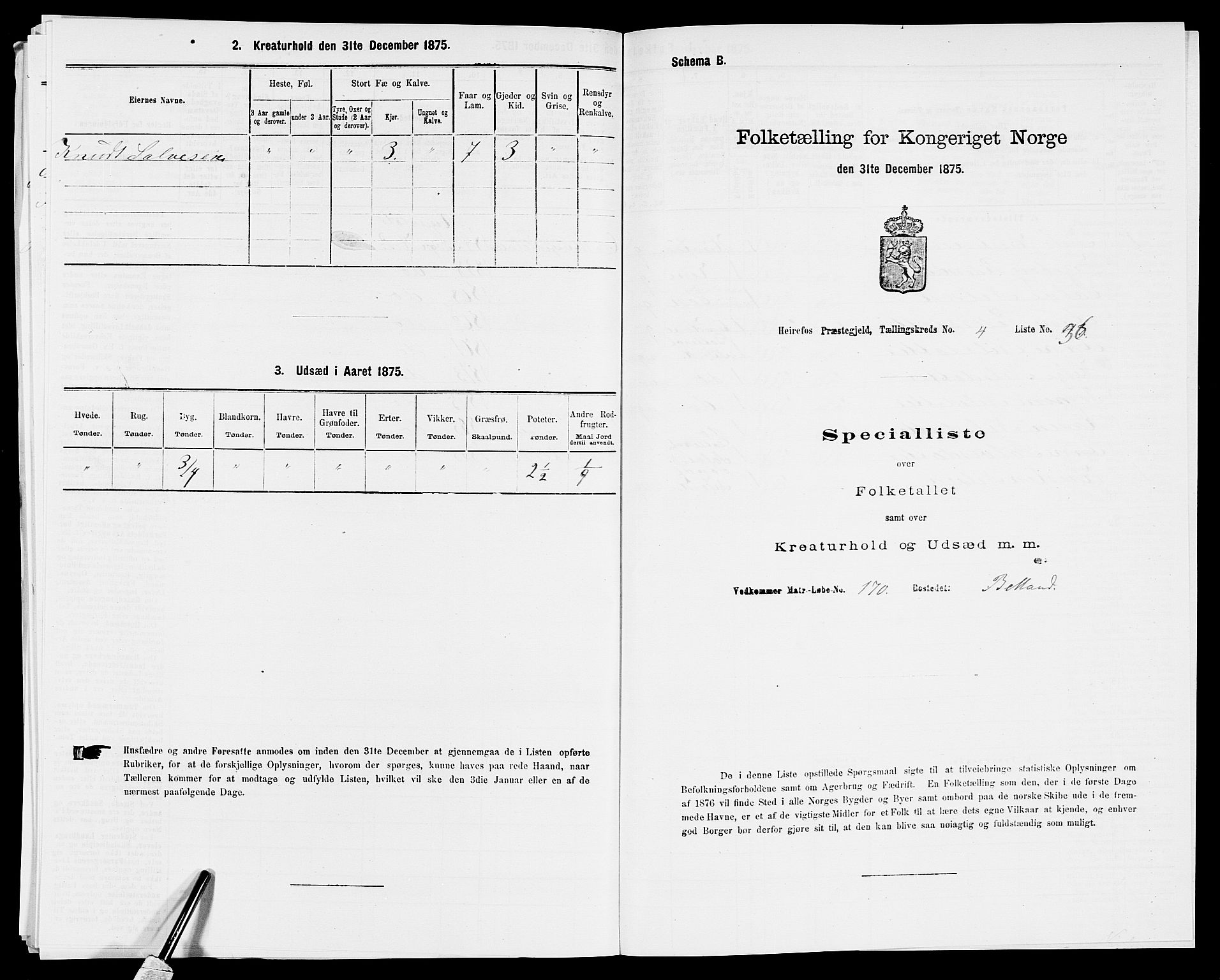 SAK, 1875 census for 0933P Herefoss, 1875, p. 384