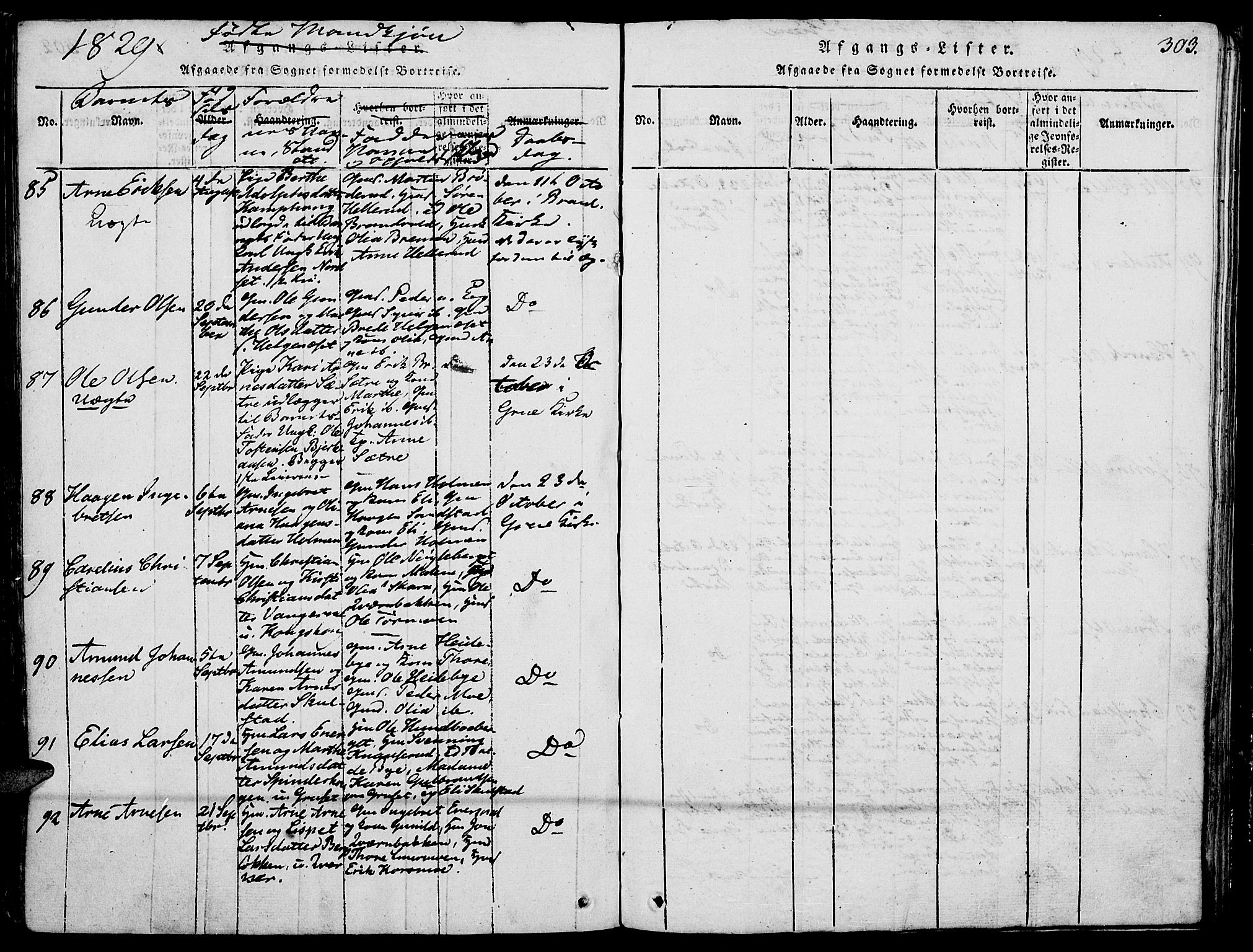 Grue prestekontor, SAH/PREST-036/H/Ha/Haa/L0006: Parish register (official) no. 6, 1814-1830, p. 303