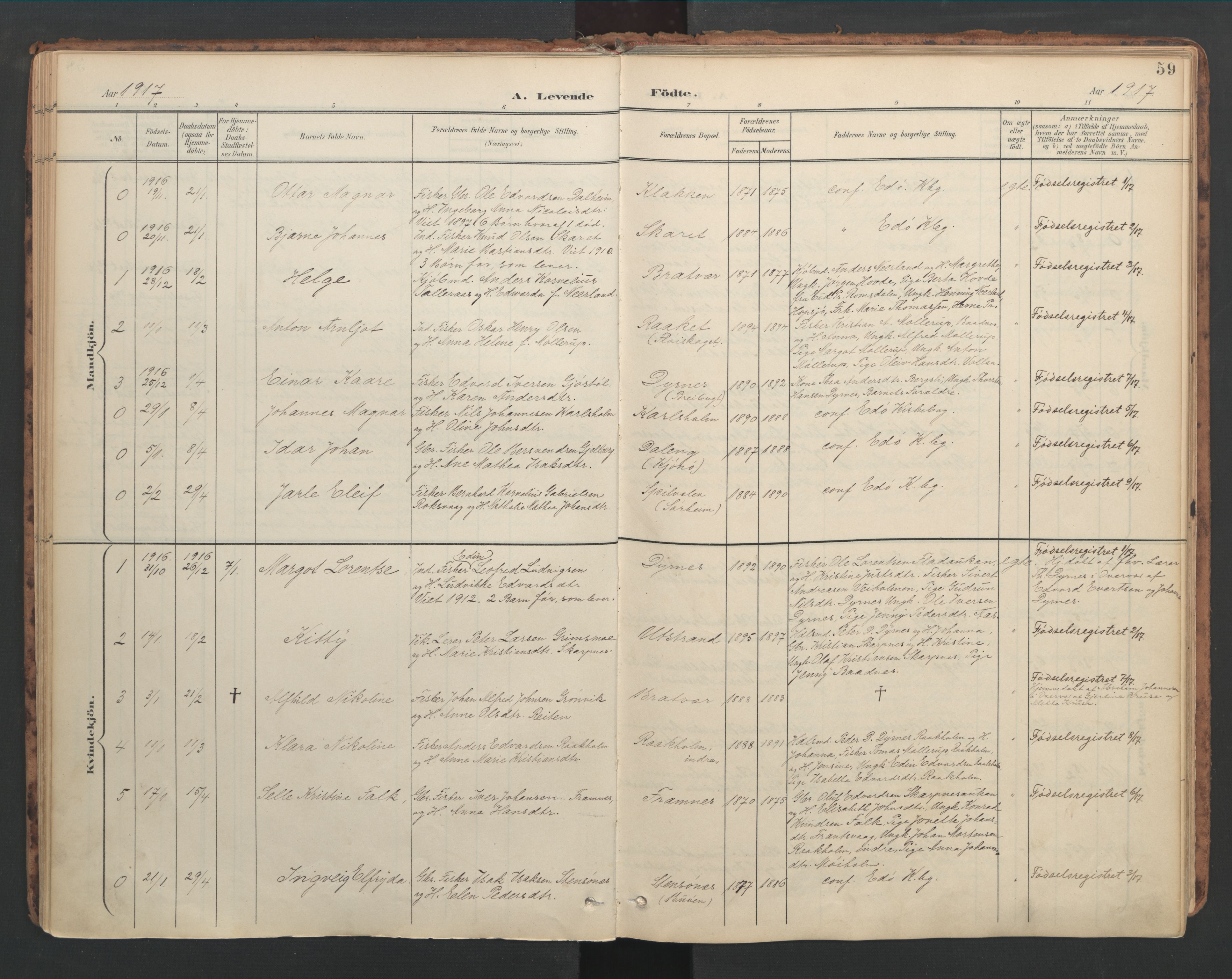 Ministerialprotokoller, klokkerbøker og fødselsregistre - Møre og Romsdal, SAT/A-1454/582/L0948: Parish register (official) no. 582A02, 1901-1922, p. 59