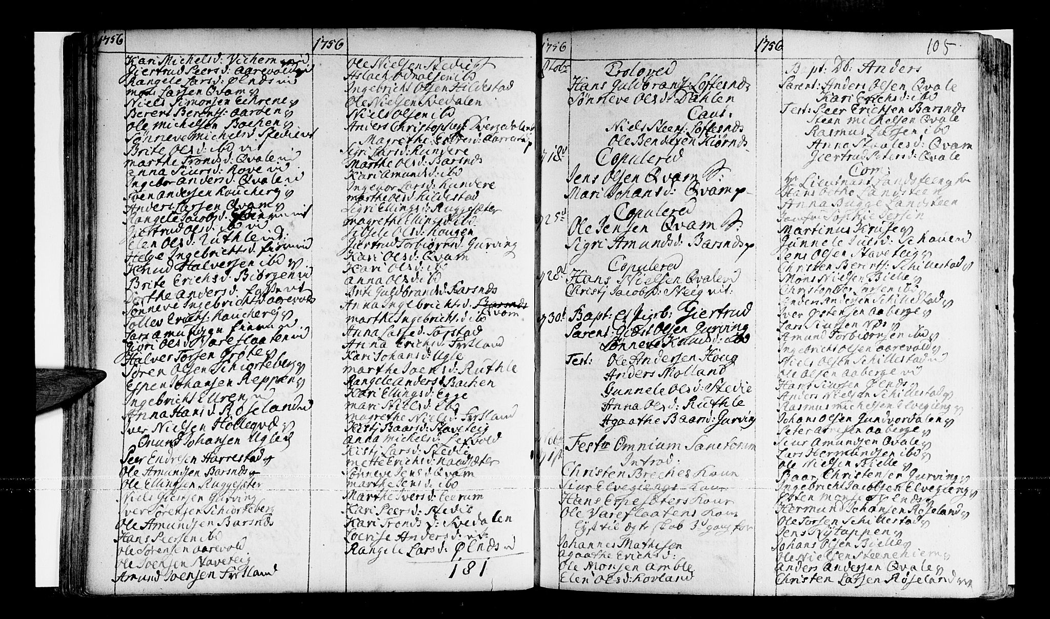 Sogndal sokneprestembete, AV/SAB-A-81301/H/Haa/Haaa/L0003: Parish register (official) no. A 3, 1747-1768, p. 105