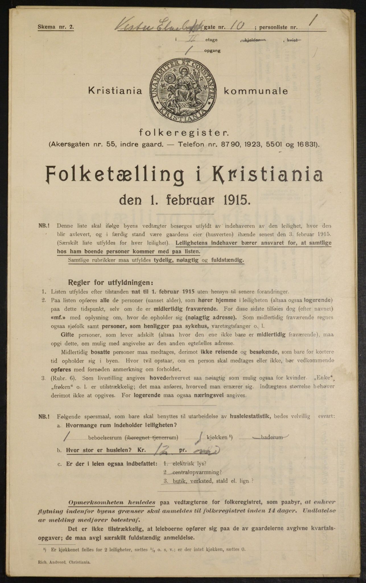 OBA, Municipal Census 1915 for Kristiania, 1915, p. 123084