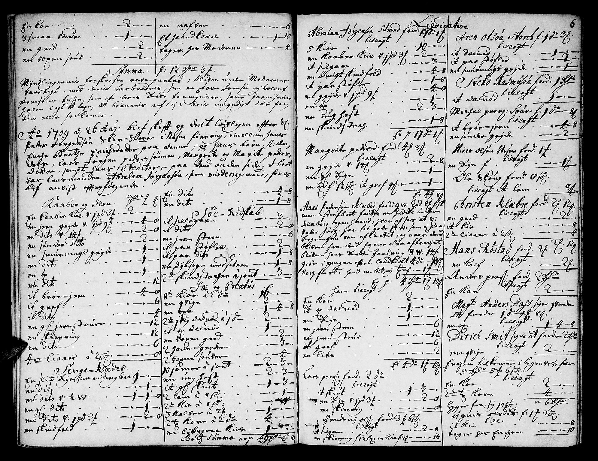 Helgeland sorenskriveri, AV/SAT-A-0004/3/3A/L0002: Skifteprotokoll 3A, 1709-1713, p. 5b-6a