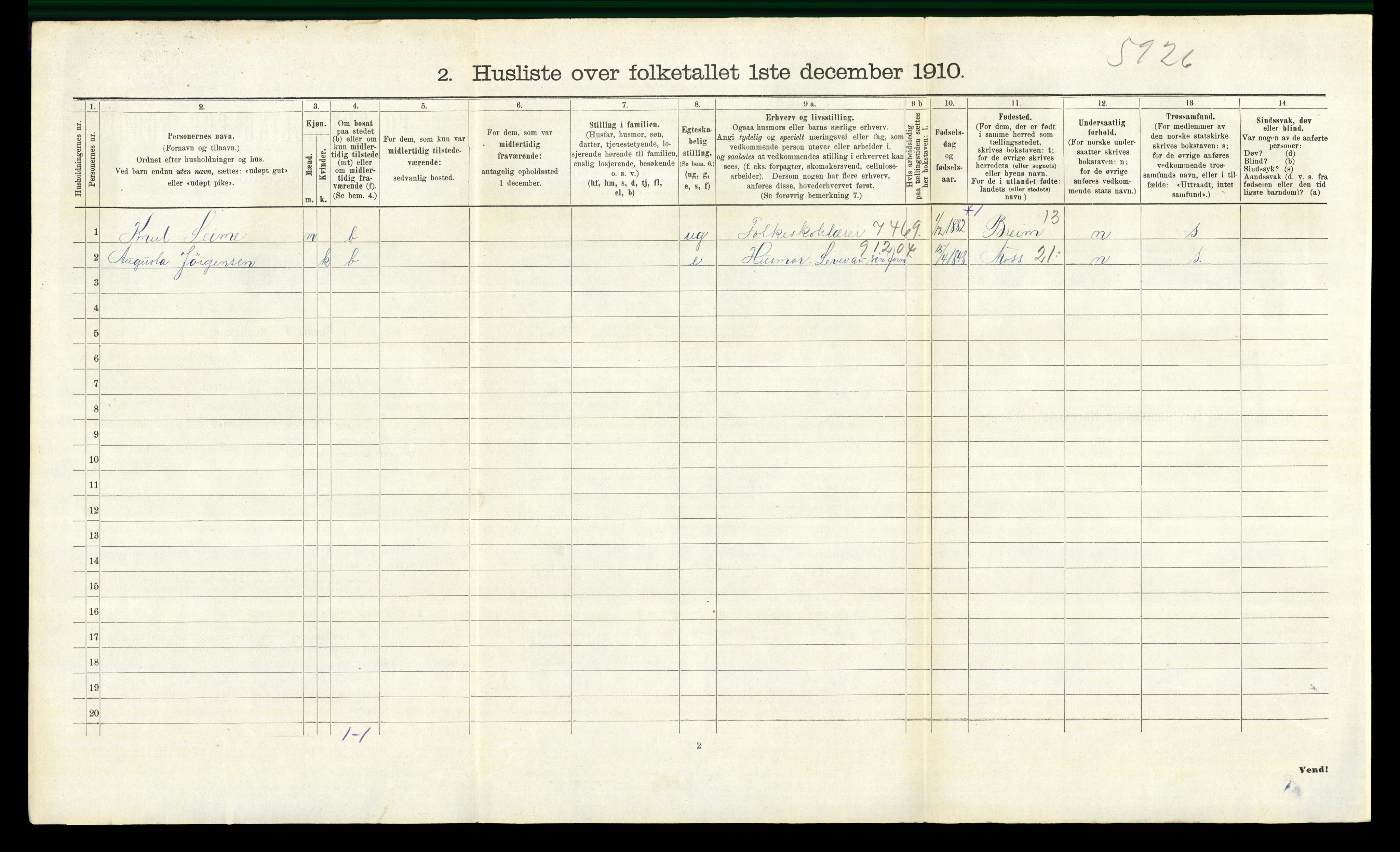 RA, 1910 census for Våler, 1910, p. 731