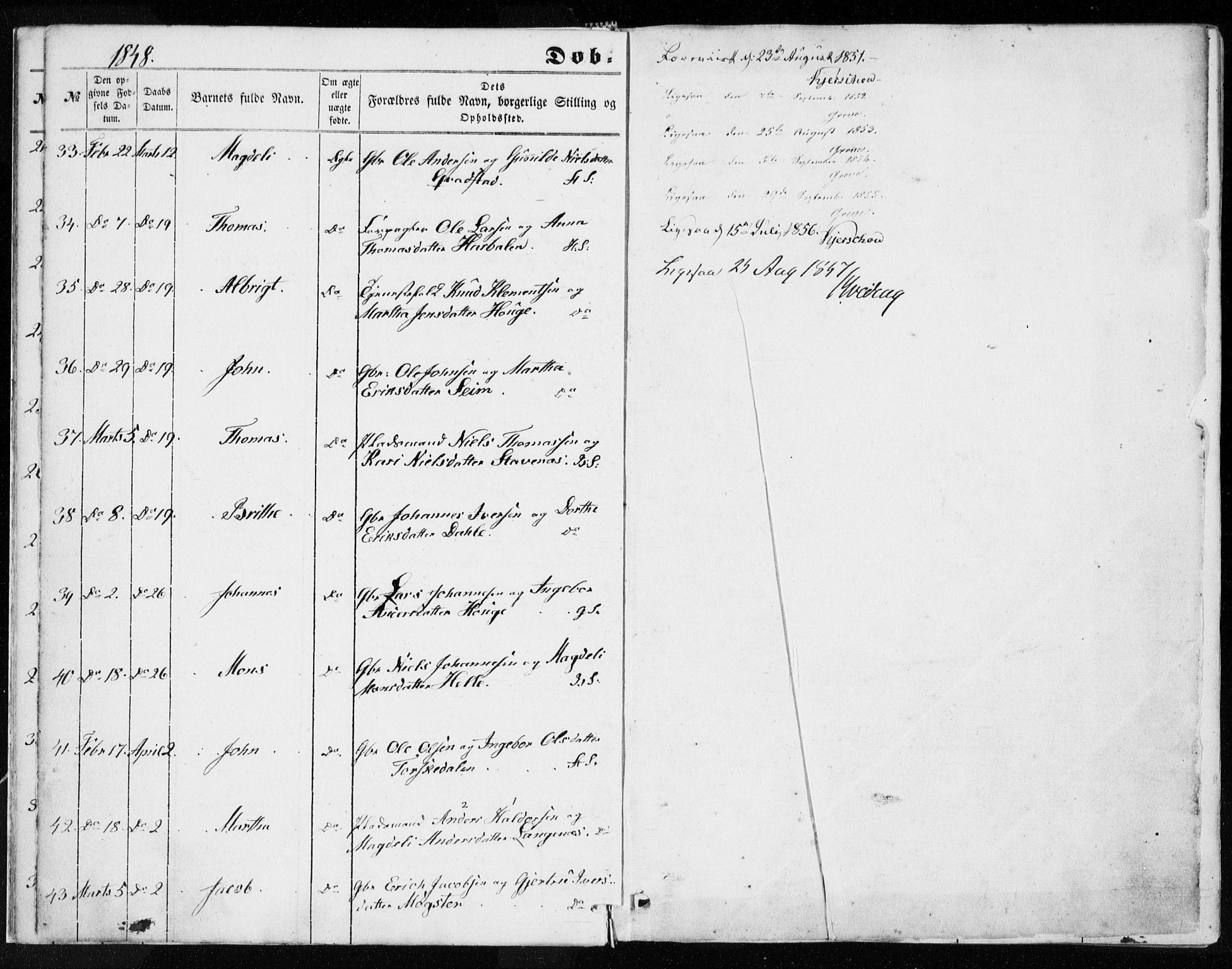 Haus sokneprestembete, SAB/A-75601/H/Haa: Parish register (official) no. A 16 I, 1848-1857, p. 5