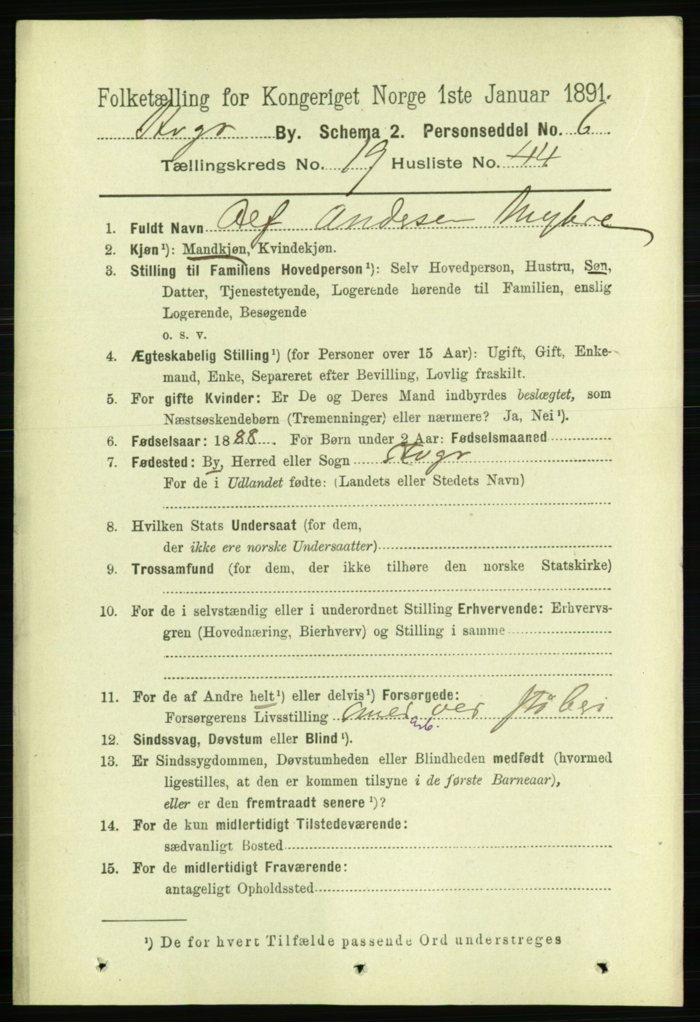 RA, 1891 census for 1103 Stavanger, 1891, p. 22962