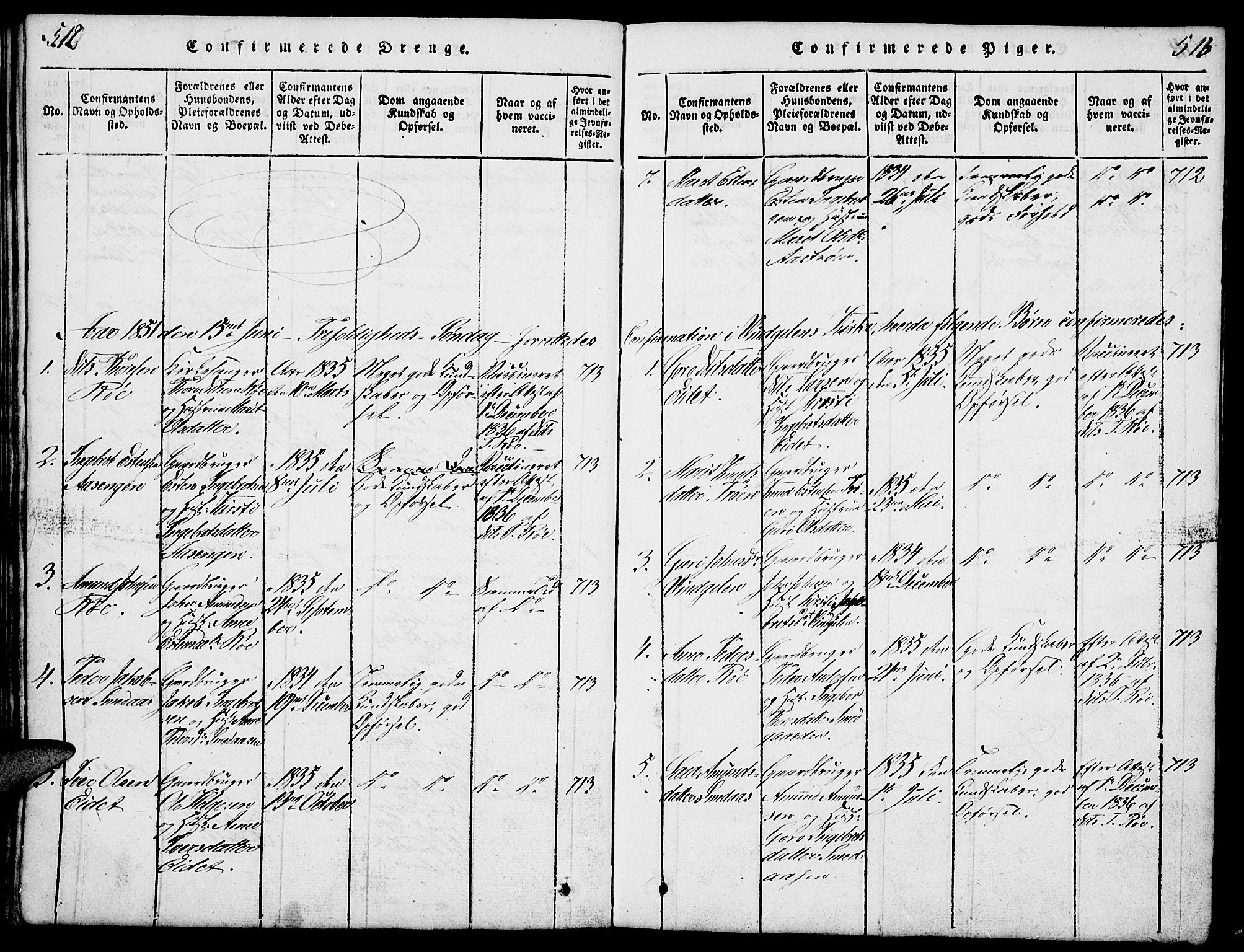 Tolga prestekontor, AV/SAH-PREST-062/L/L0003: Parish register (copy) no. 3, 1815-1862, p. 512-513