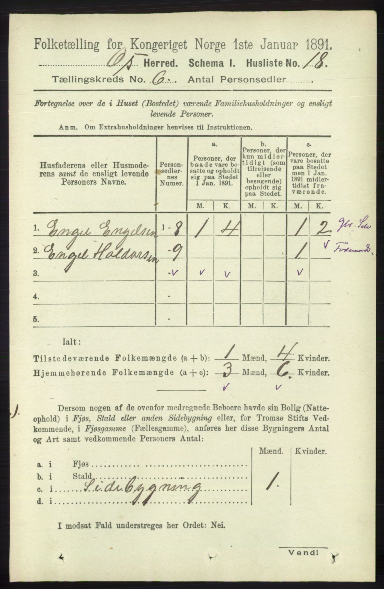 RA, 1891 census for 1243 Os, 1891, p. 1422