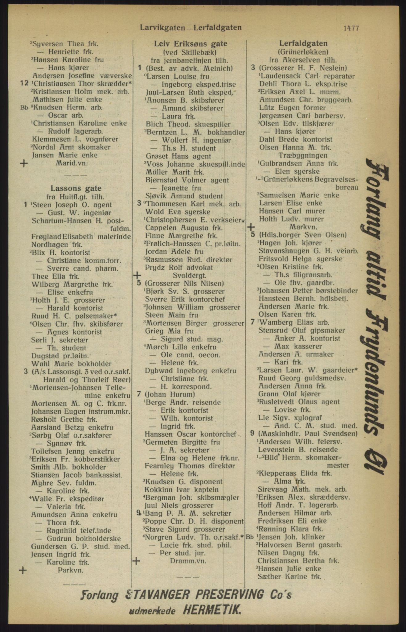 Kristiania/Oslo adressebok, PUBL/-, 1915, p. 1477