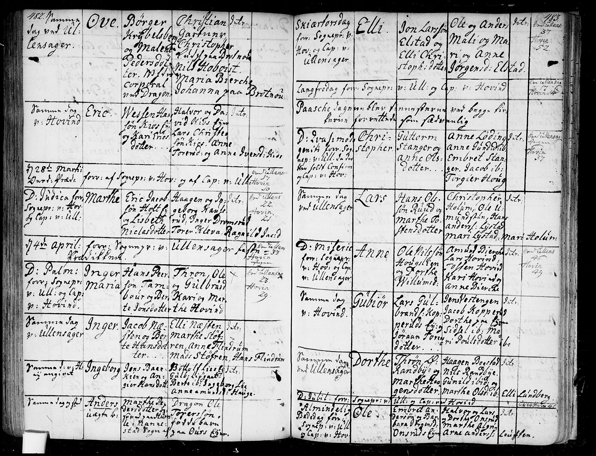 Ullensaker prestekontor Kirkebøker, SAO/A-10236a/F/Fa/L0005: Parish register (official) no. I 5, 1733-1762, p. 482-483