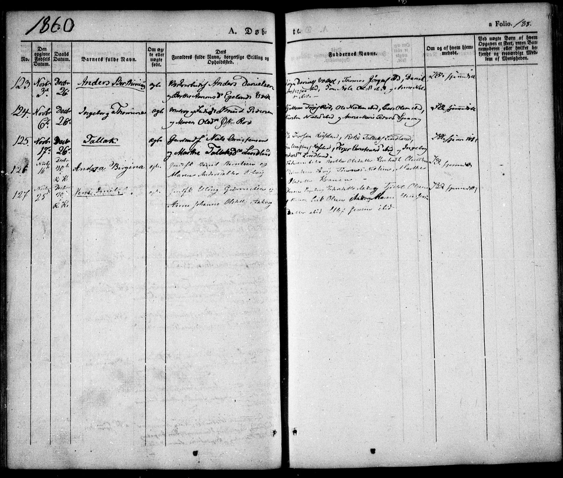 Søndeled sokneprestkontor, AV/SAK-1111-0038/F/Fa/L0002: Parish register (official) no. A 2, 1839-1860, p. 188