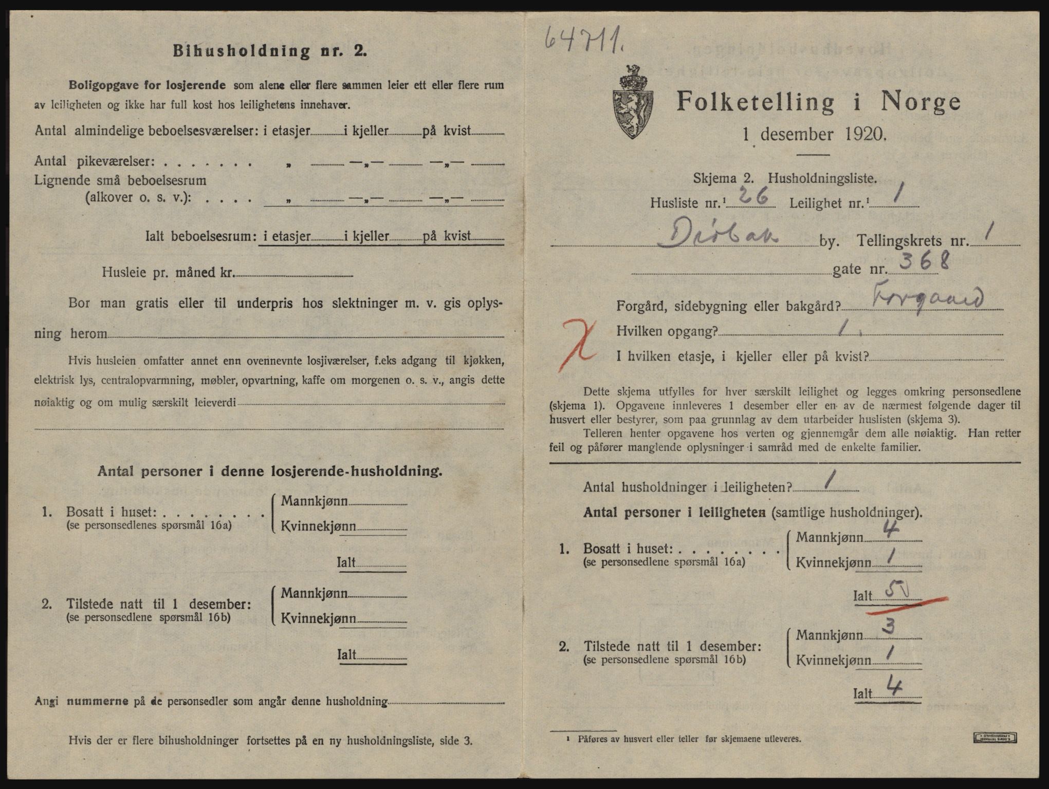 SAO, 1920 census for Drøbak, 1920, p. 825