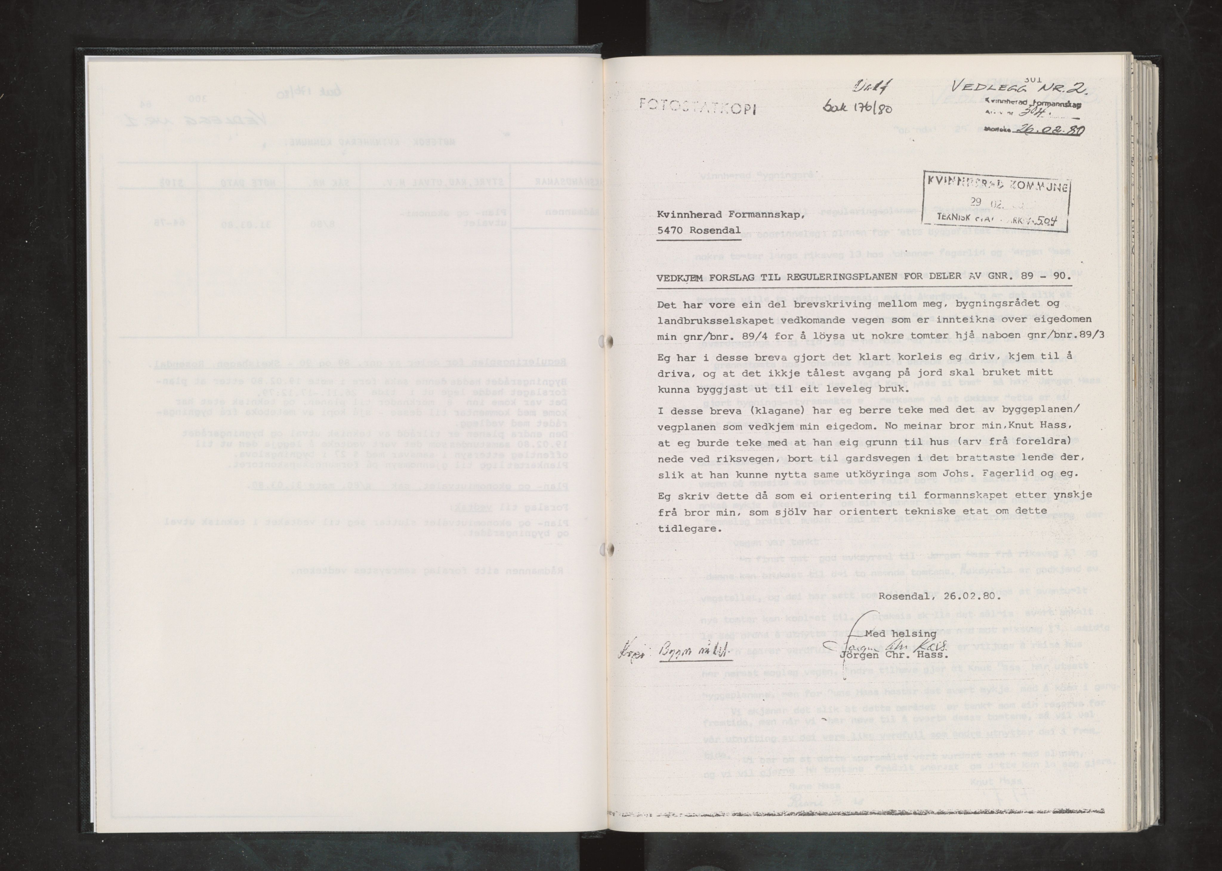 Kvinnherad kommune. Bygningsrådet , IKAH/1224-511/A/Aa/L0025: Møtebøker for bygningsrådet , 1980